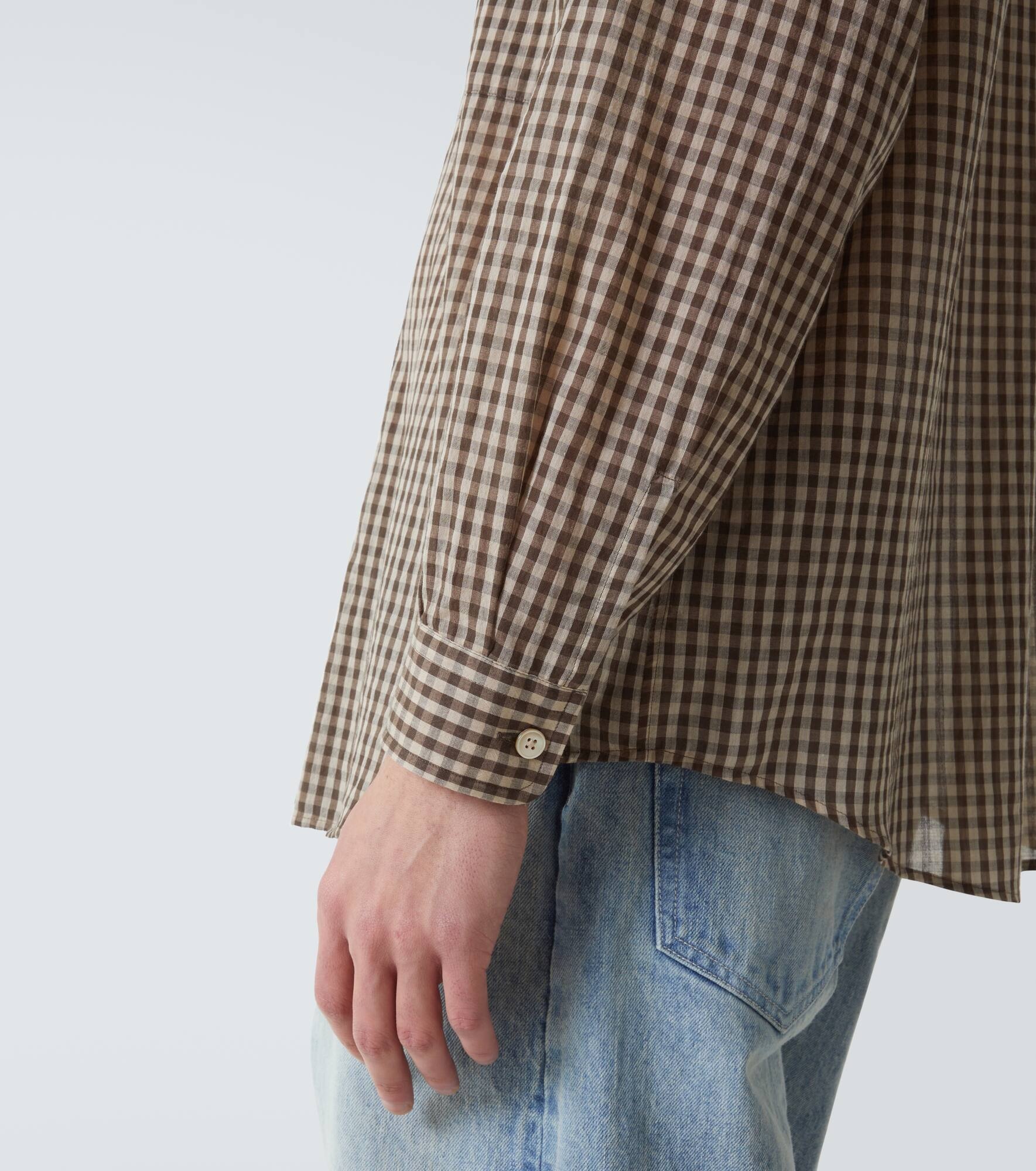 Airy gingham cotton shirt - 5