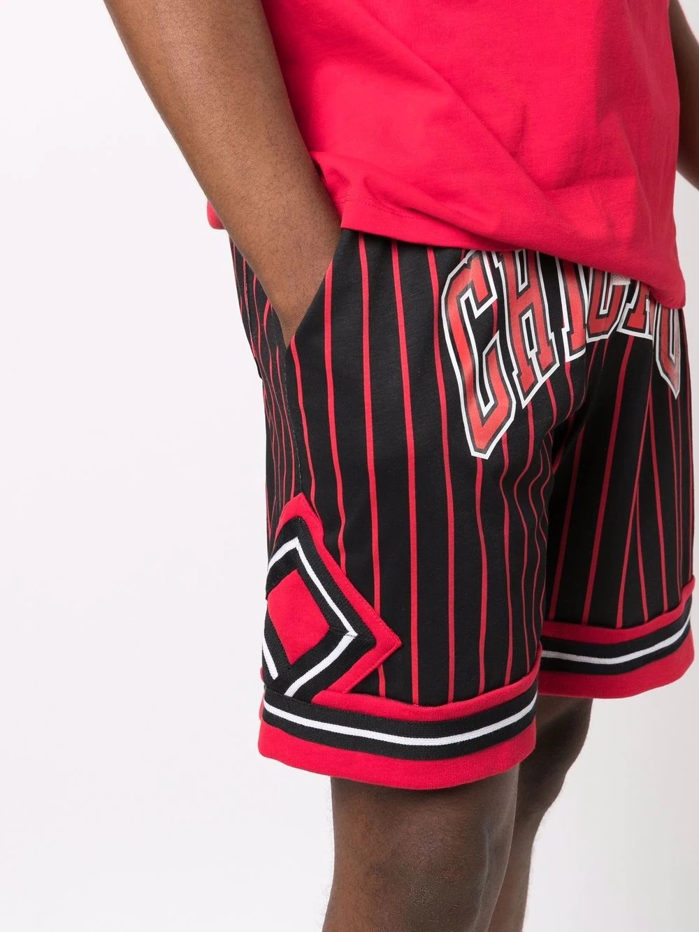 slogan-print cotton track shorts - 5