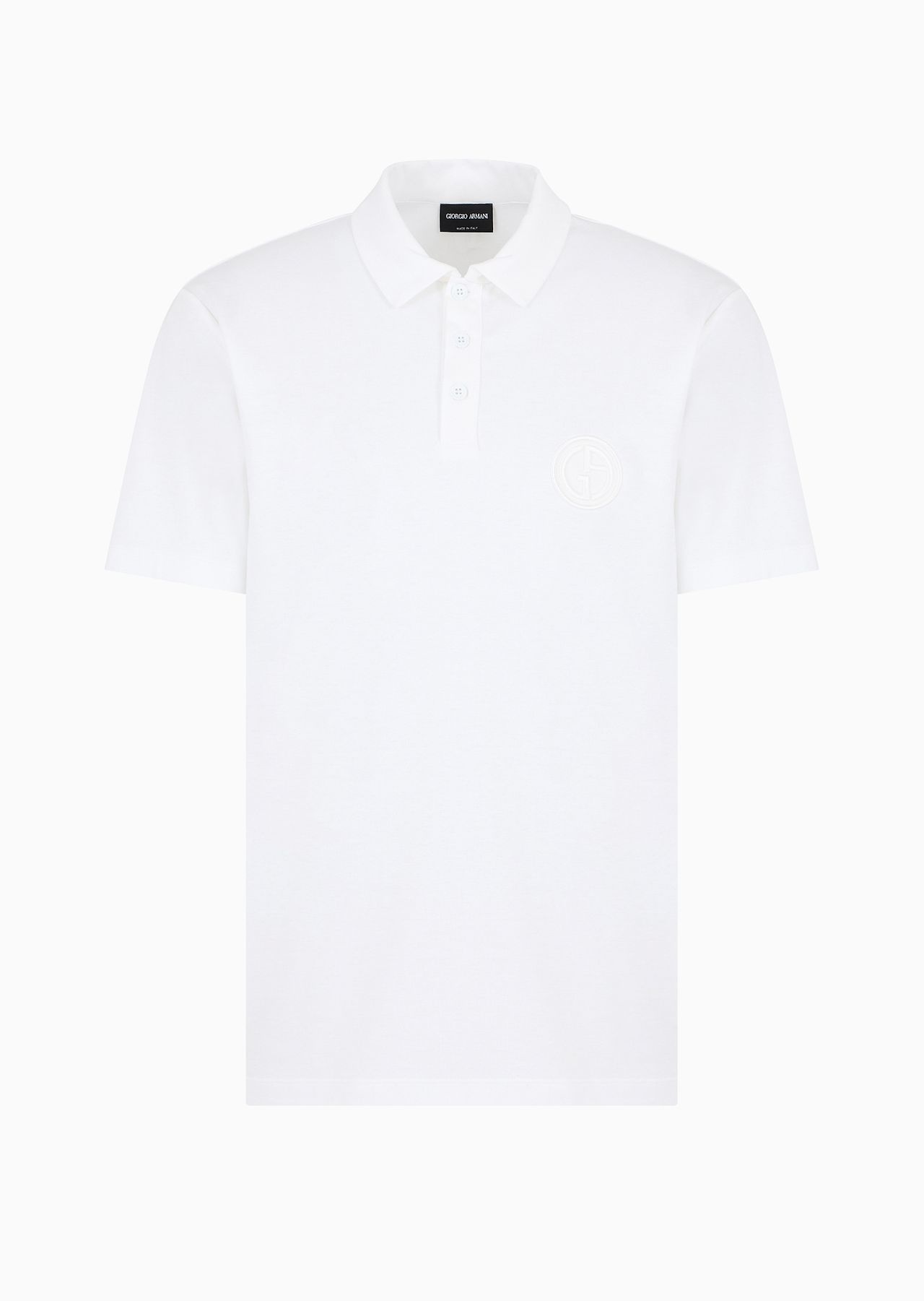 Short-sleeved polo shirt in cotton interlock - 1