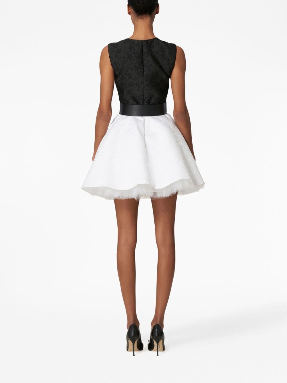 jacquard belted dress - 3