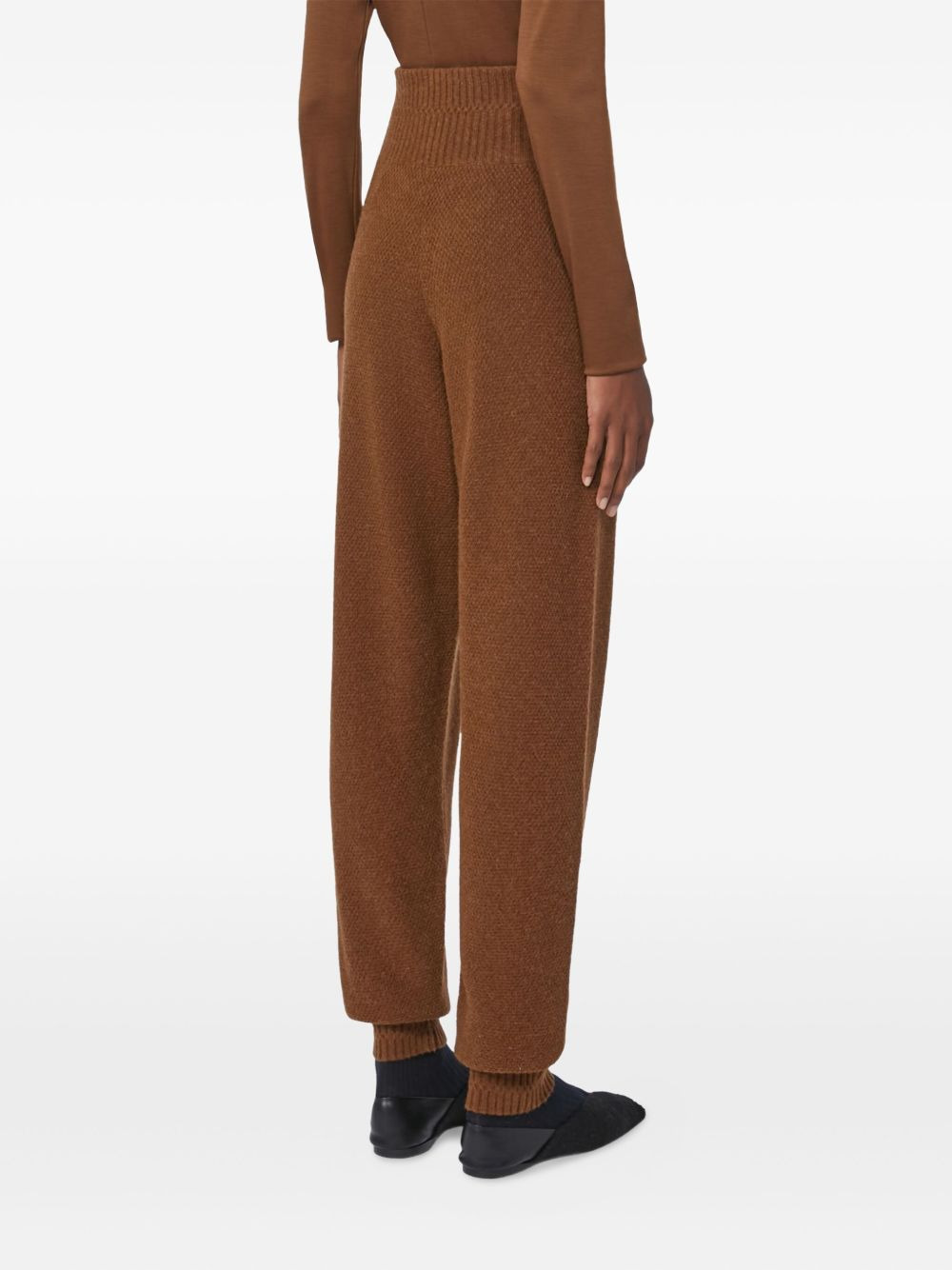 knitted high-waisted trousers - 2
