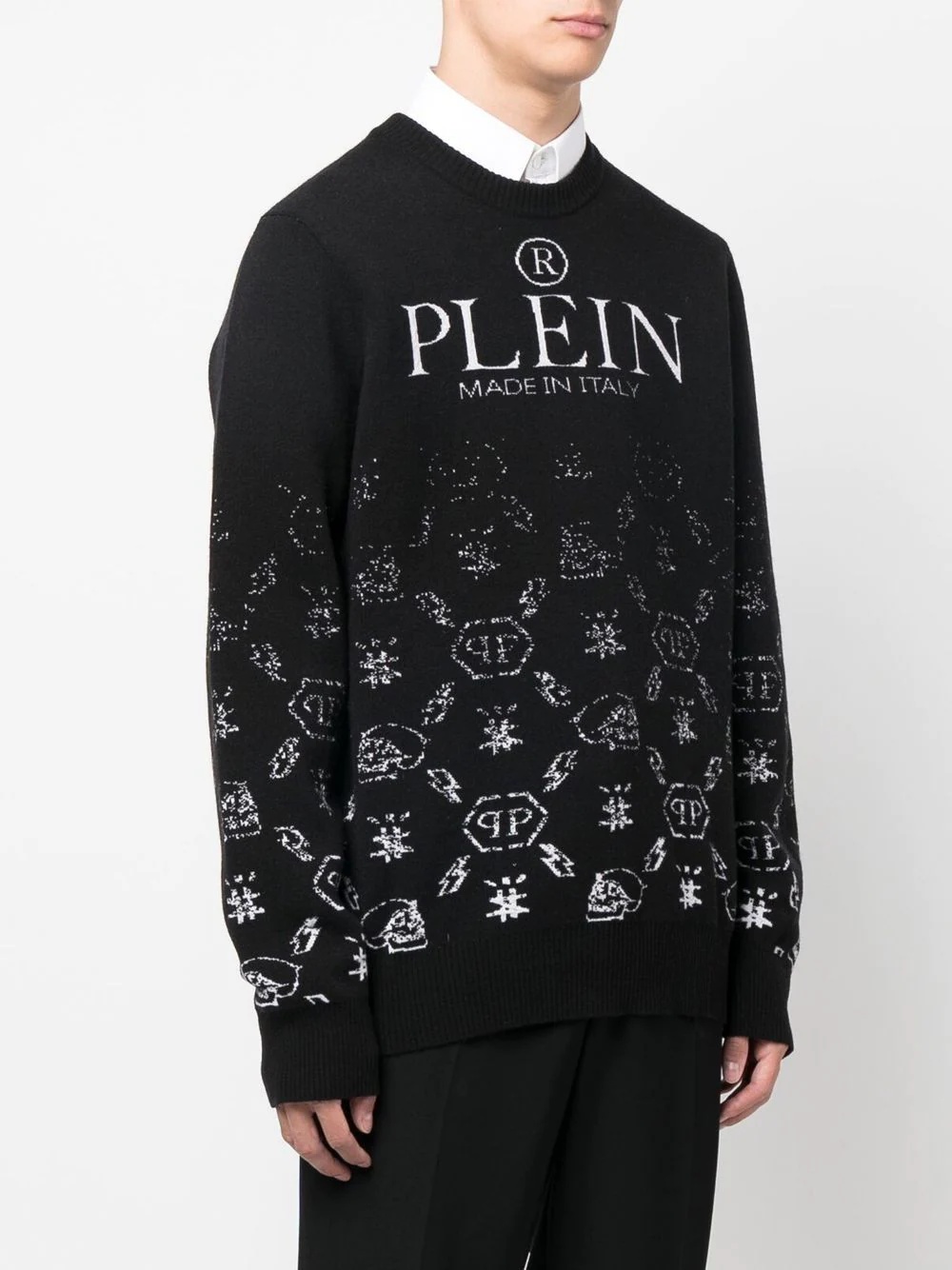 logo-print crew neck sweater - 3