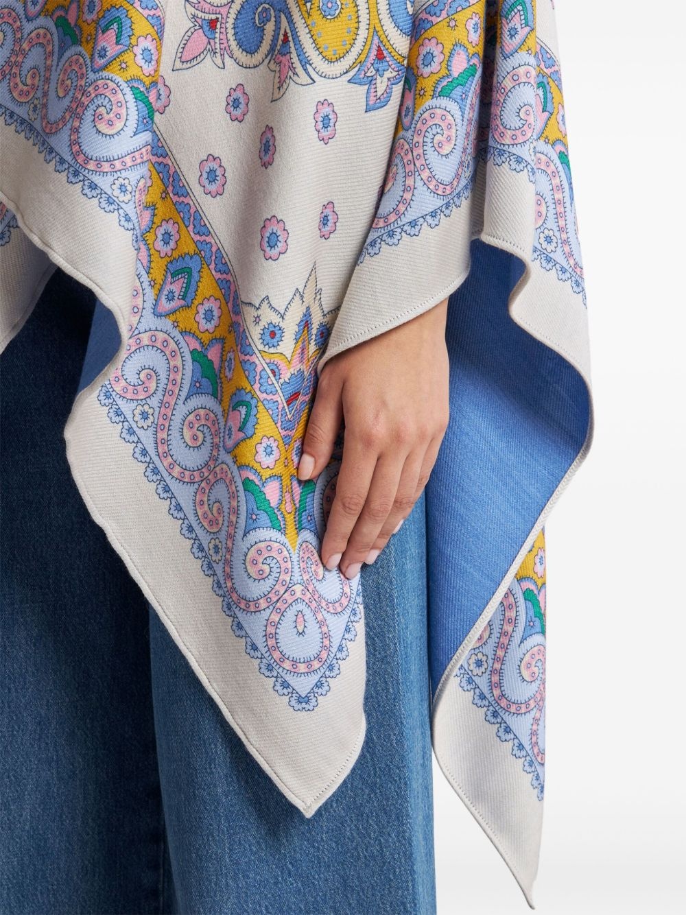 floral-print cape - 4