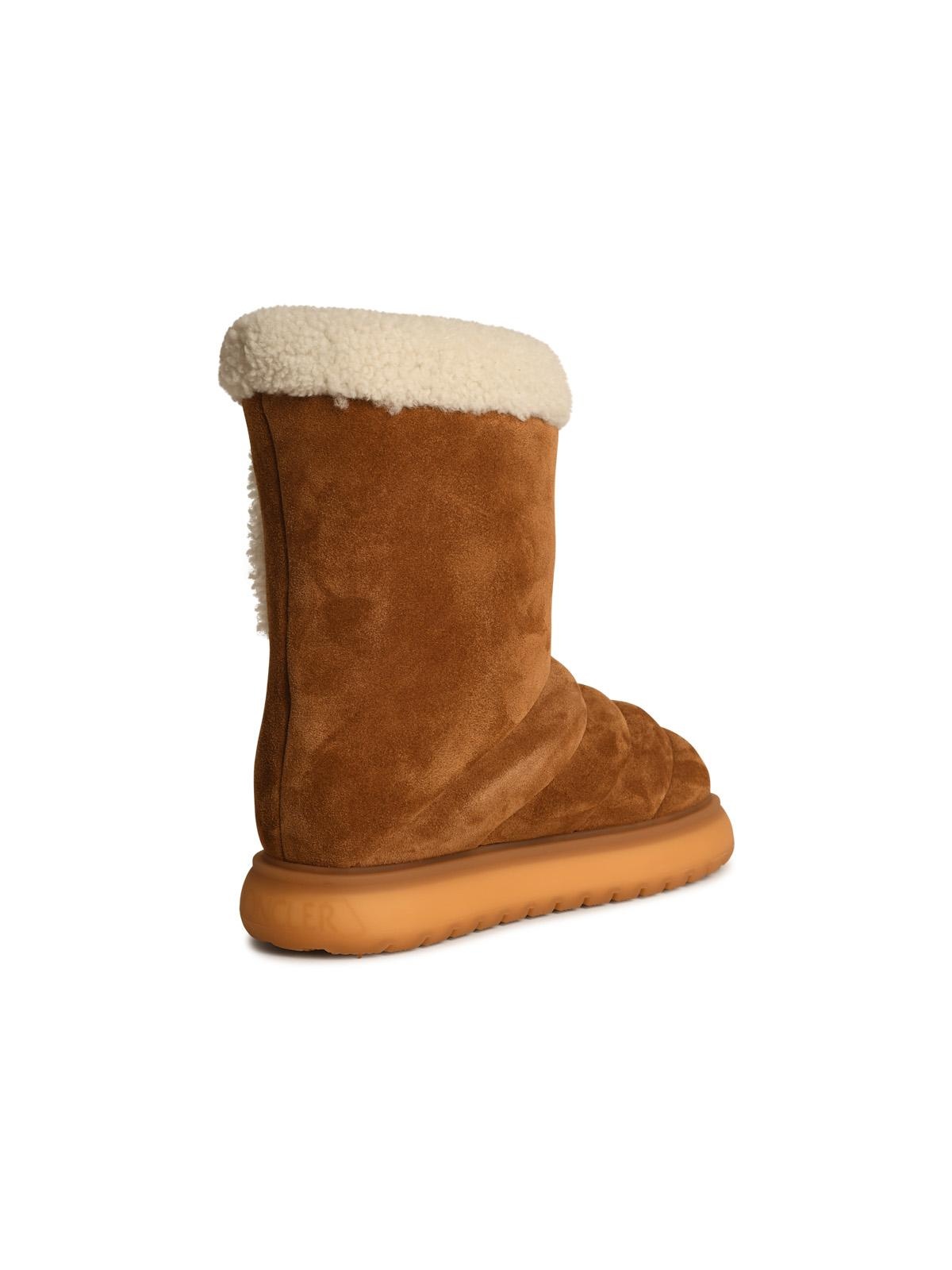 【関税＆送料込み】Moncler 'Gaia' Brown Suede Ankle Boots Moncler Moncler 'Gaia' Brown Suede Ankle Boots Woman