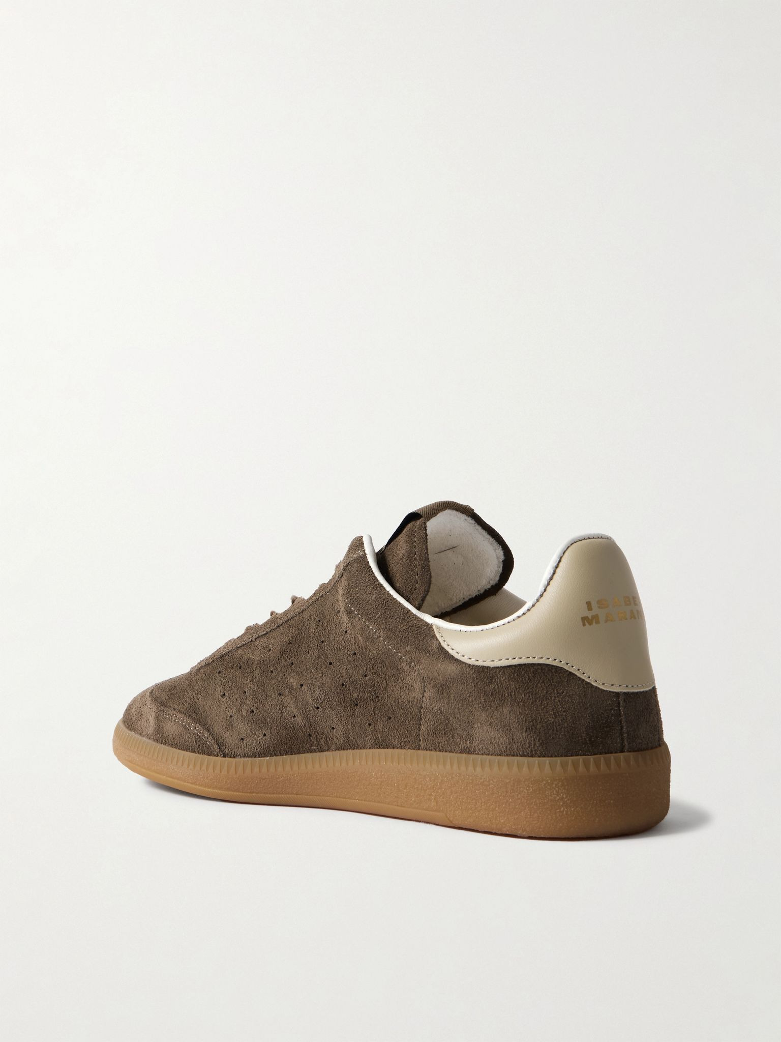 Bryce leather-trimmed suede sneakers Brown - 3
