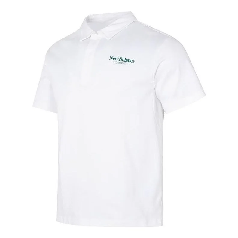 New Balance Logo Polo Tee 'White' 5FD24193-WT - 1