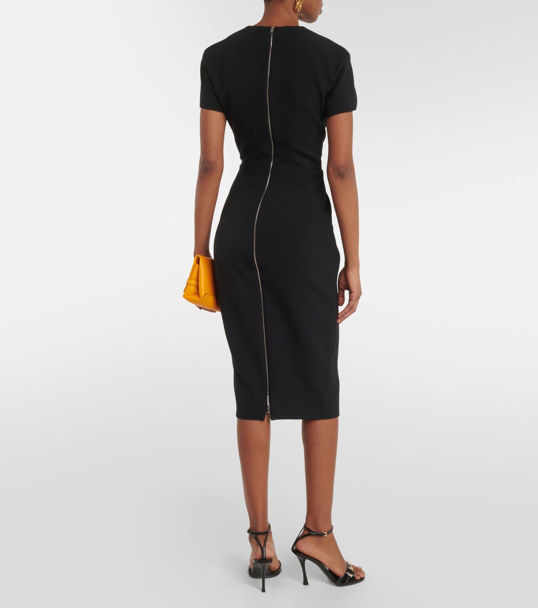 Fitted T-Shirt crêpe midi dress - 3