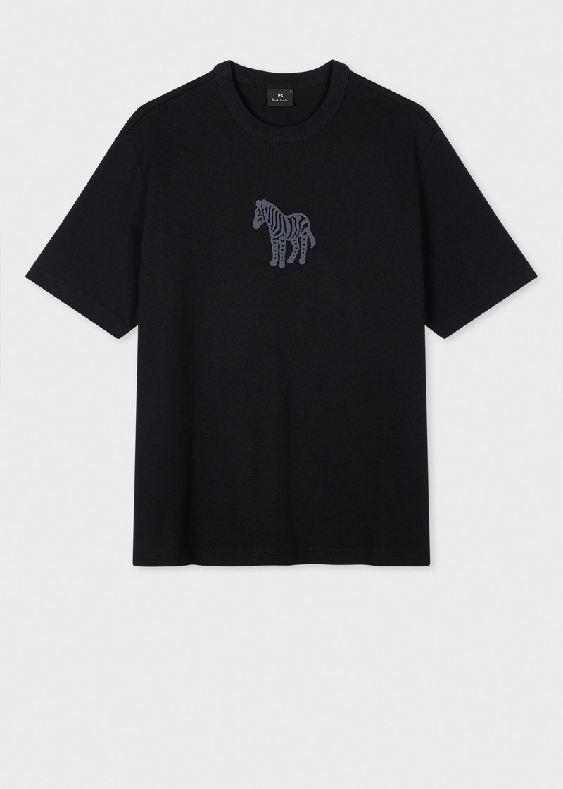 Black Zebra Logo Print T-Shirt 1
