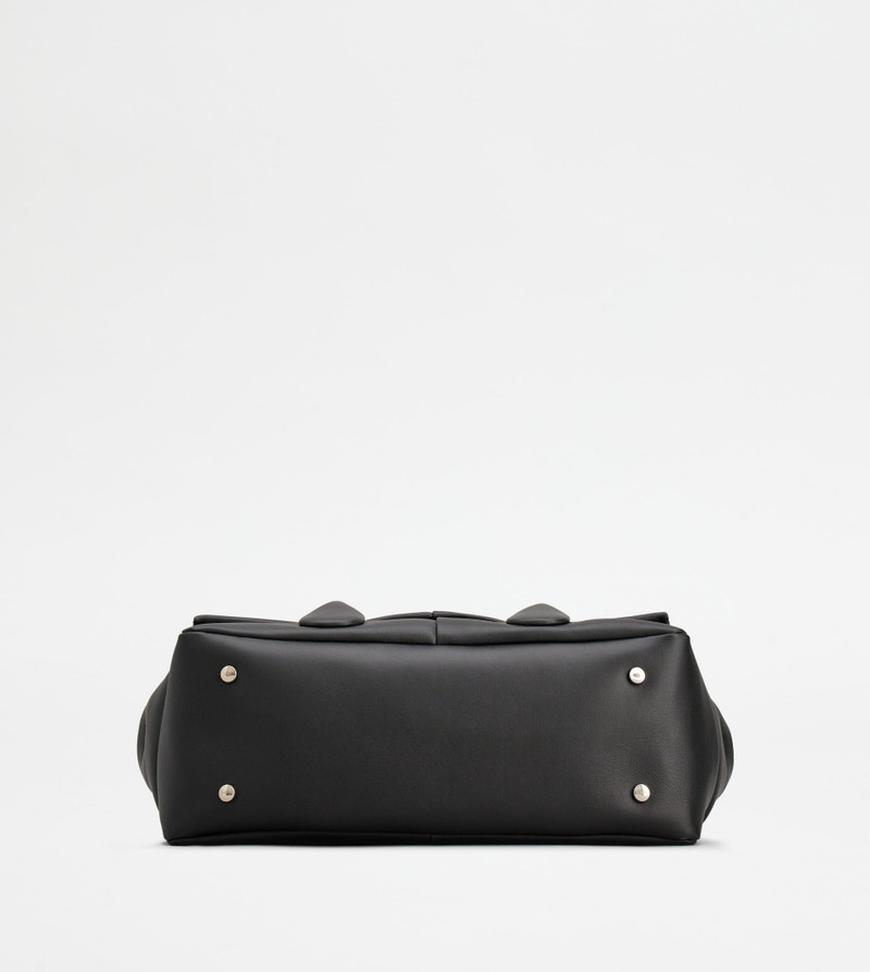 TOD'S DI BAG REVERSE FLAP IN LEATHER SMALL - BLACK 6