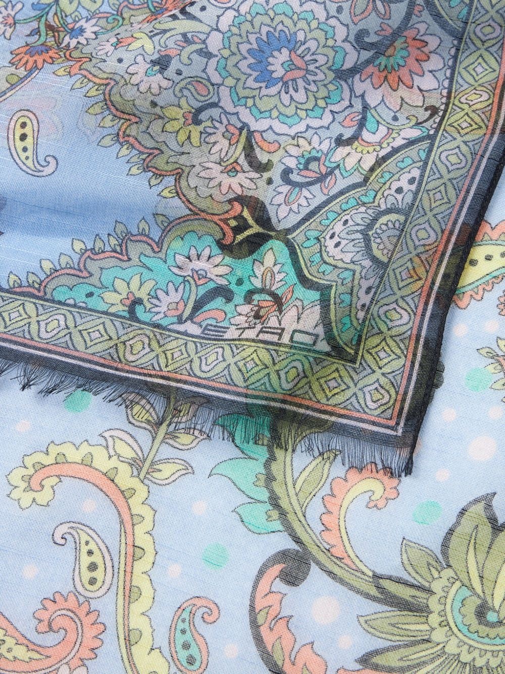 leaf-motif silk scarf - 2