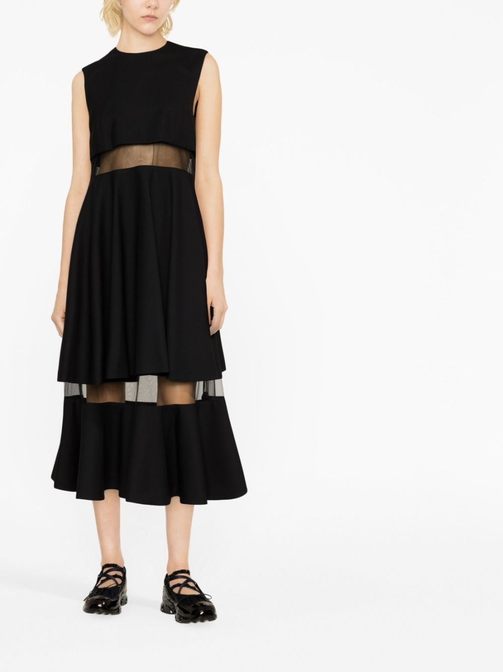 sleeveless wool mid dress - 2