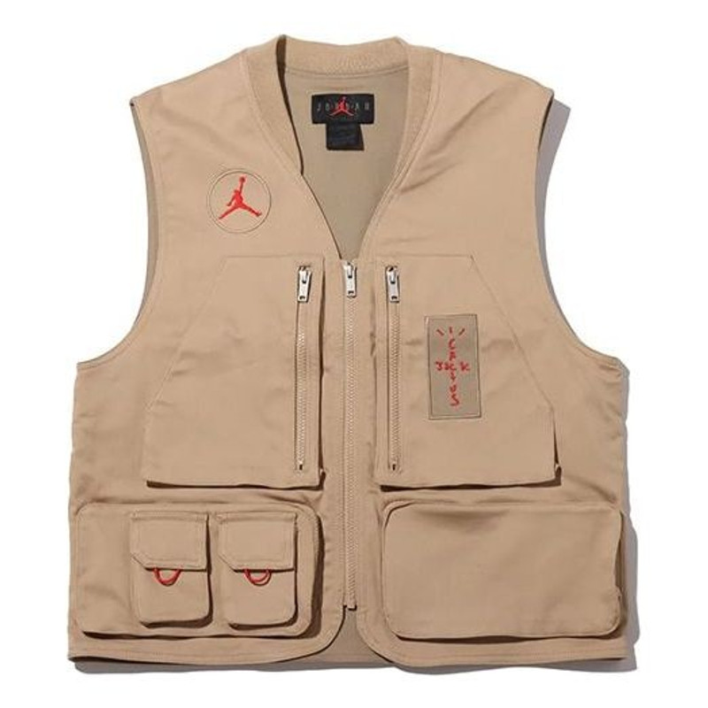 Air Jordan x Cactus Jack by Travis Scott Utility Vest 'Desert Khaki University Red' CW3169-201 - 1