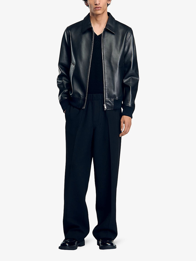 Sandro Relaxed-fit leather jacket outlook