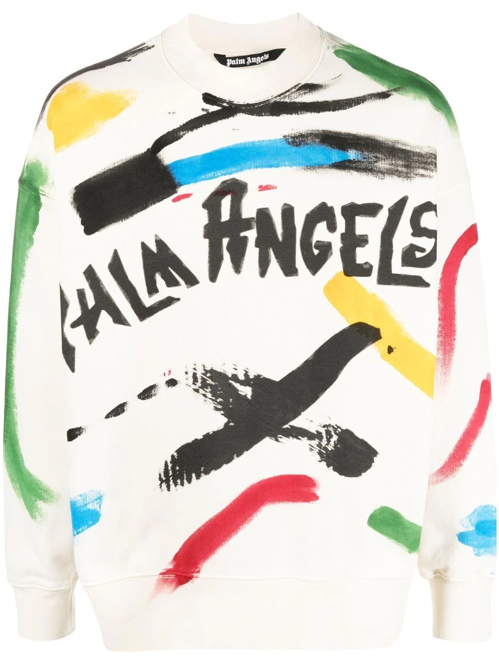 brush strokes print sweatshirt - 1