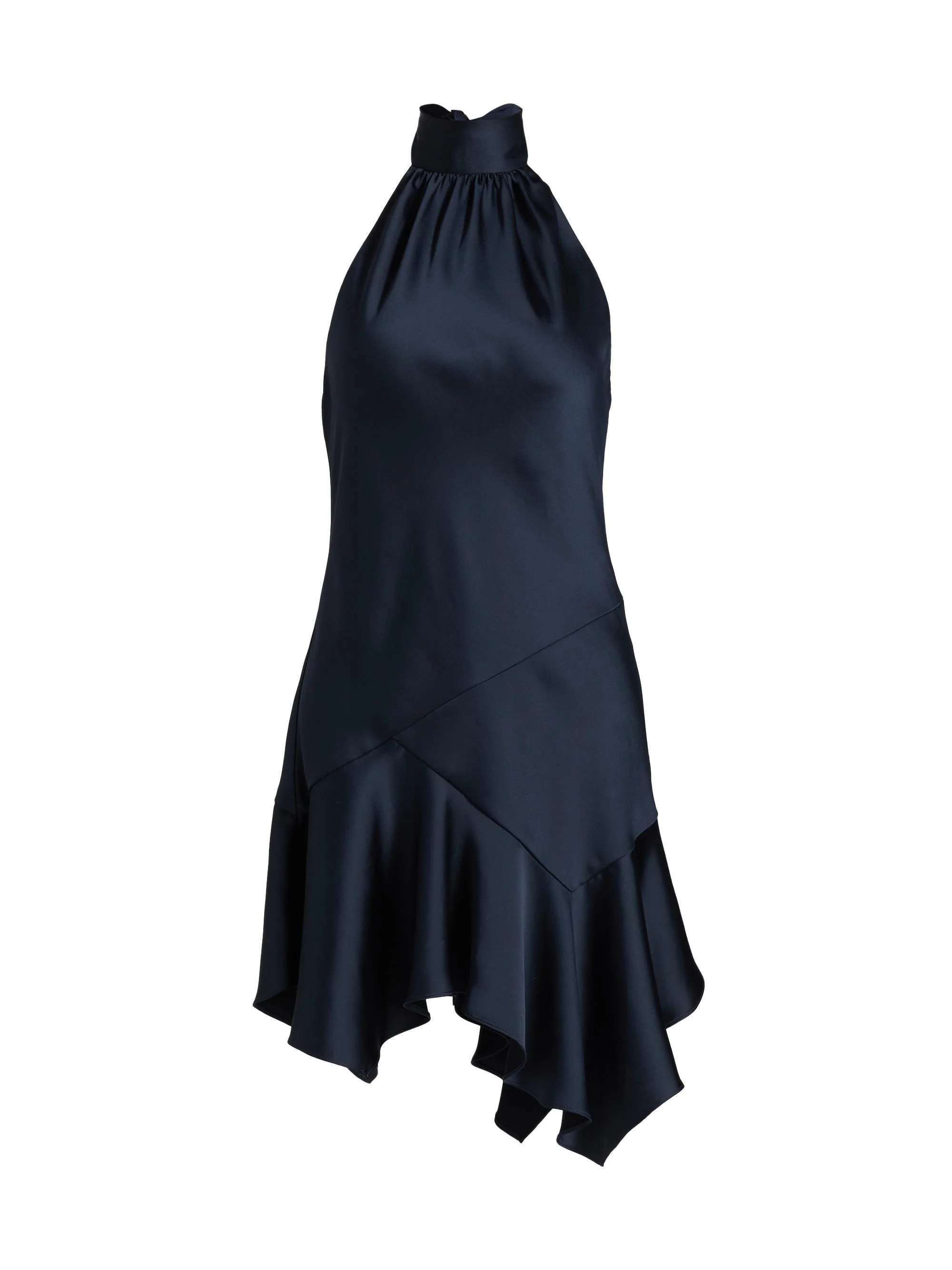 Women's Nari Satin Halter Minidress - Navy - 1
