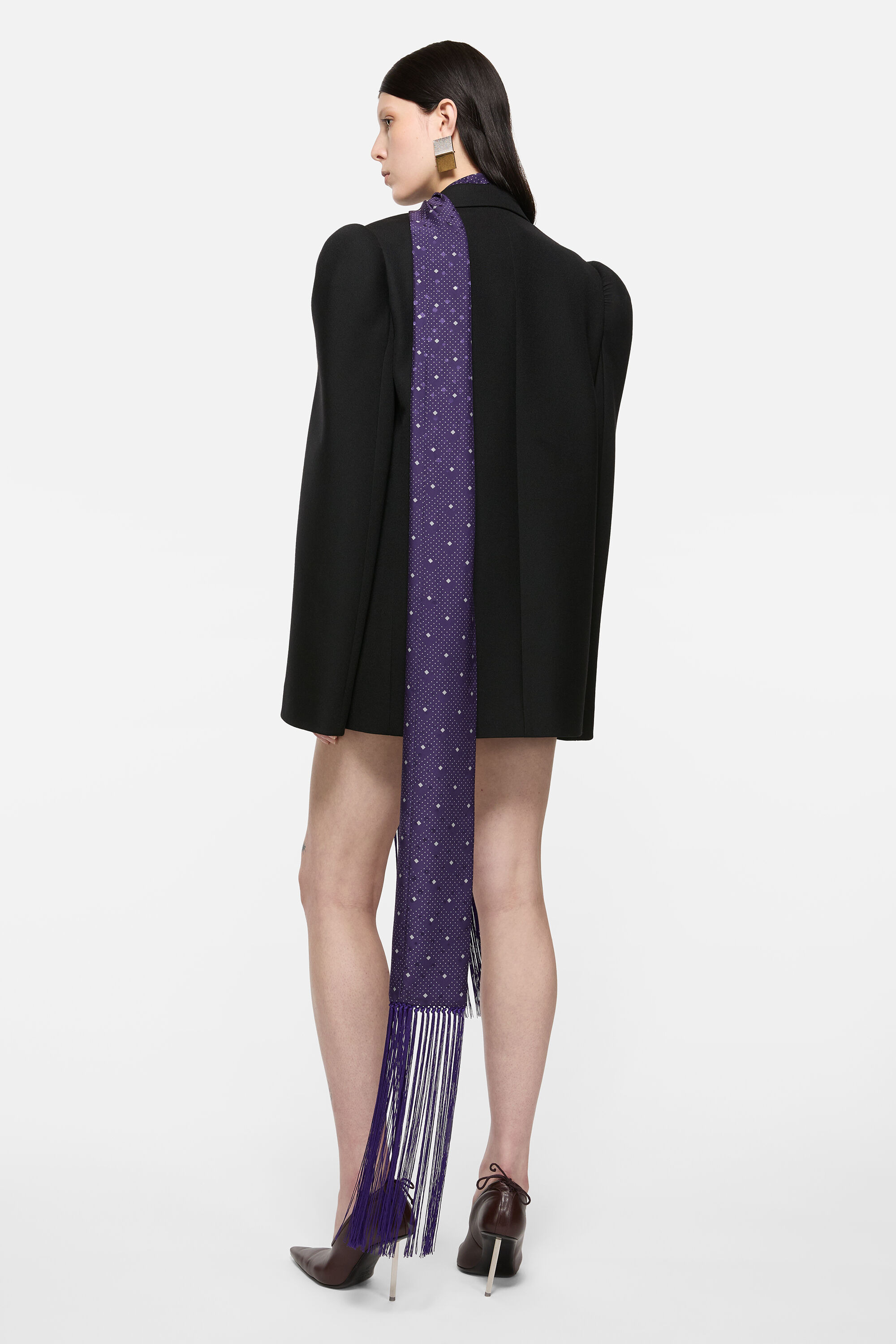 Double-breasted wool suit - Black - 3