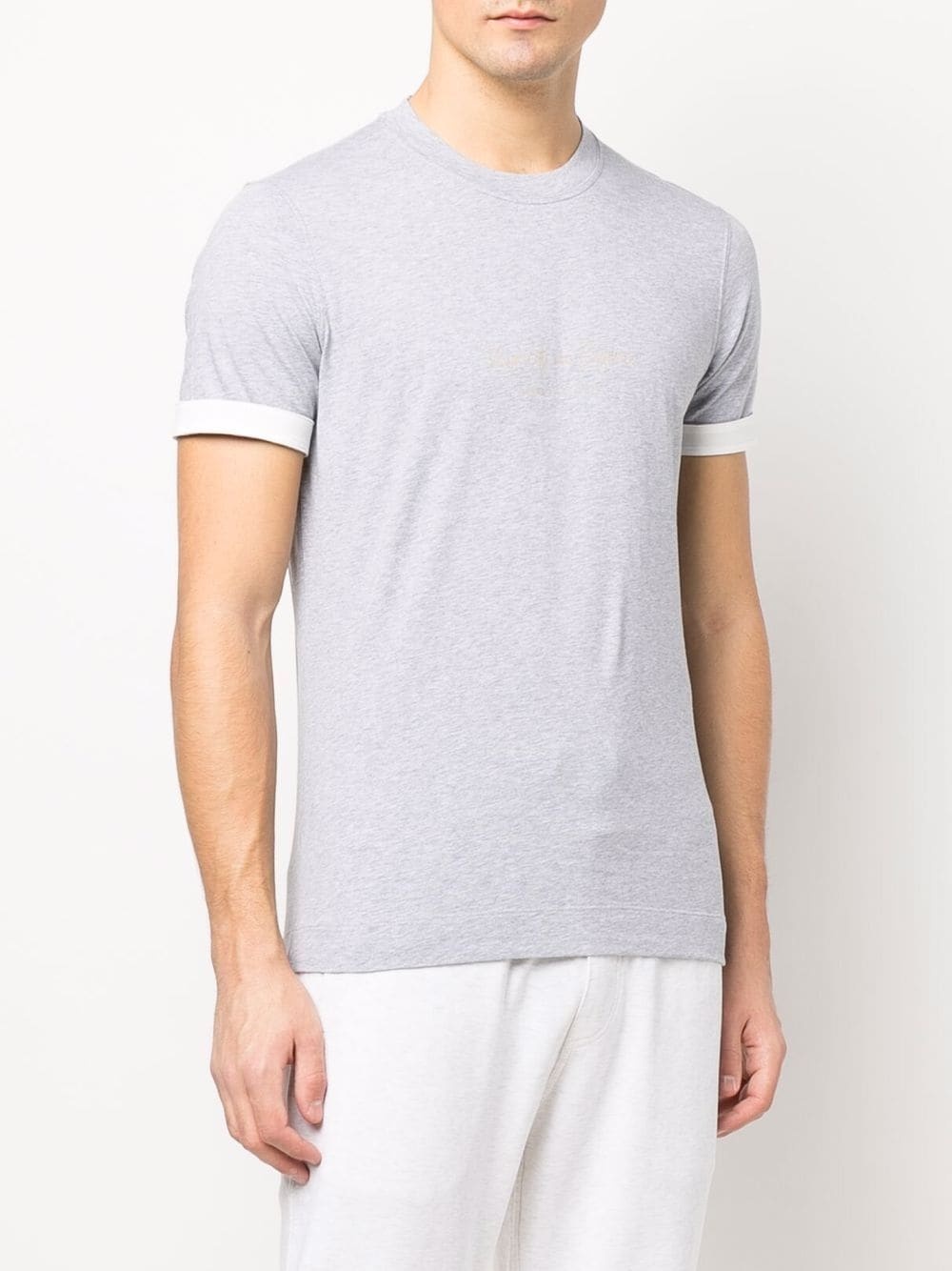 contrasting-cuff cotton T-shirt - 3