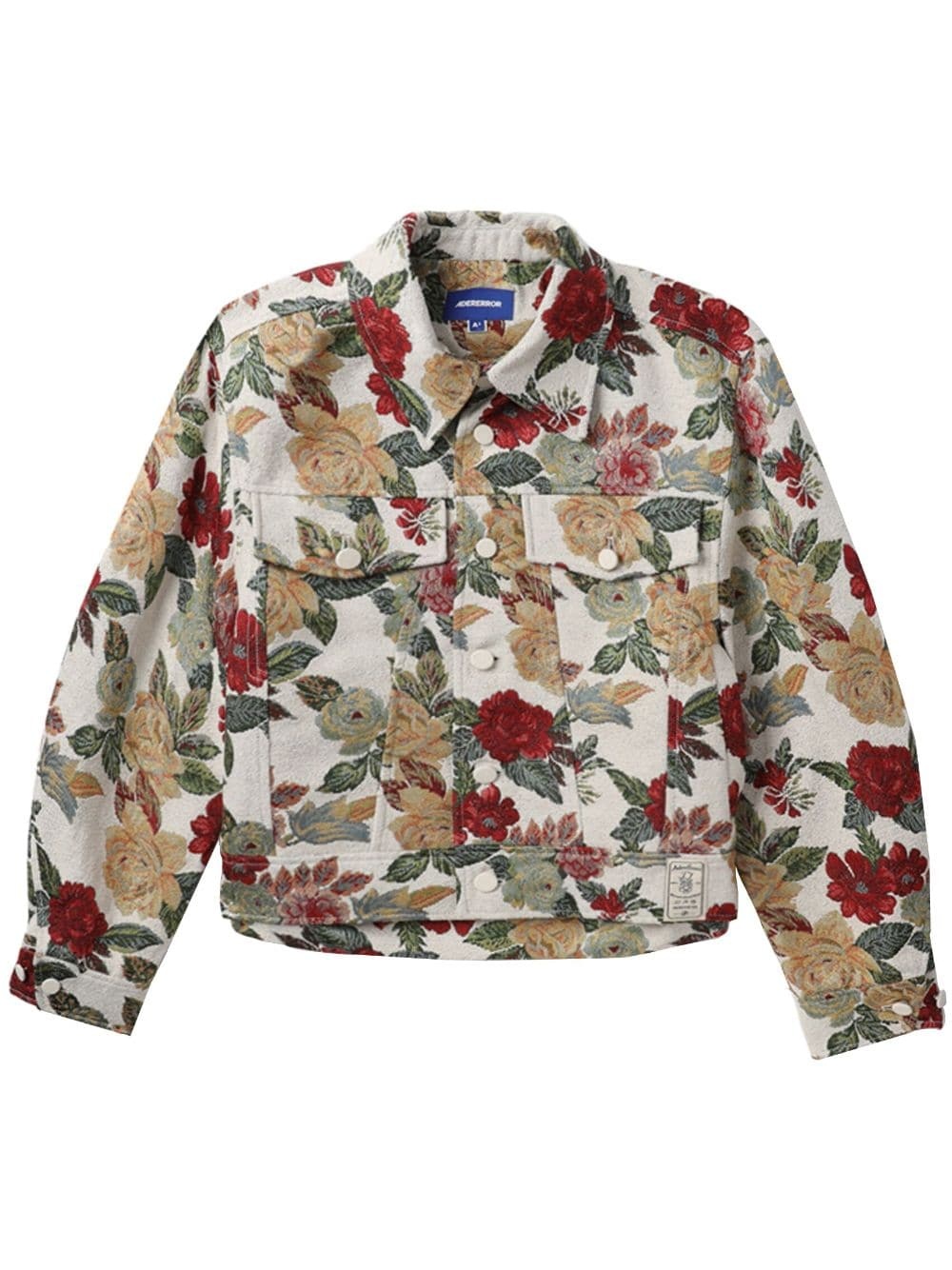 embroidered-floral shirt jacket - 1