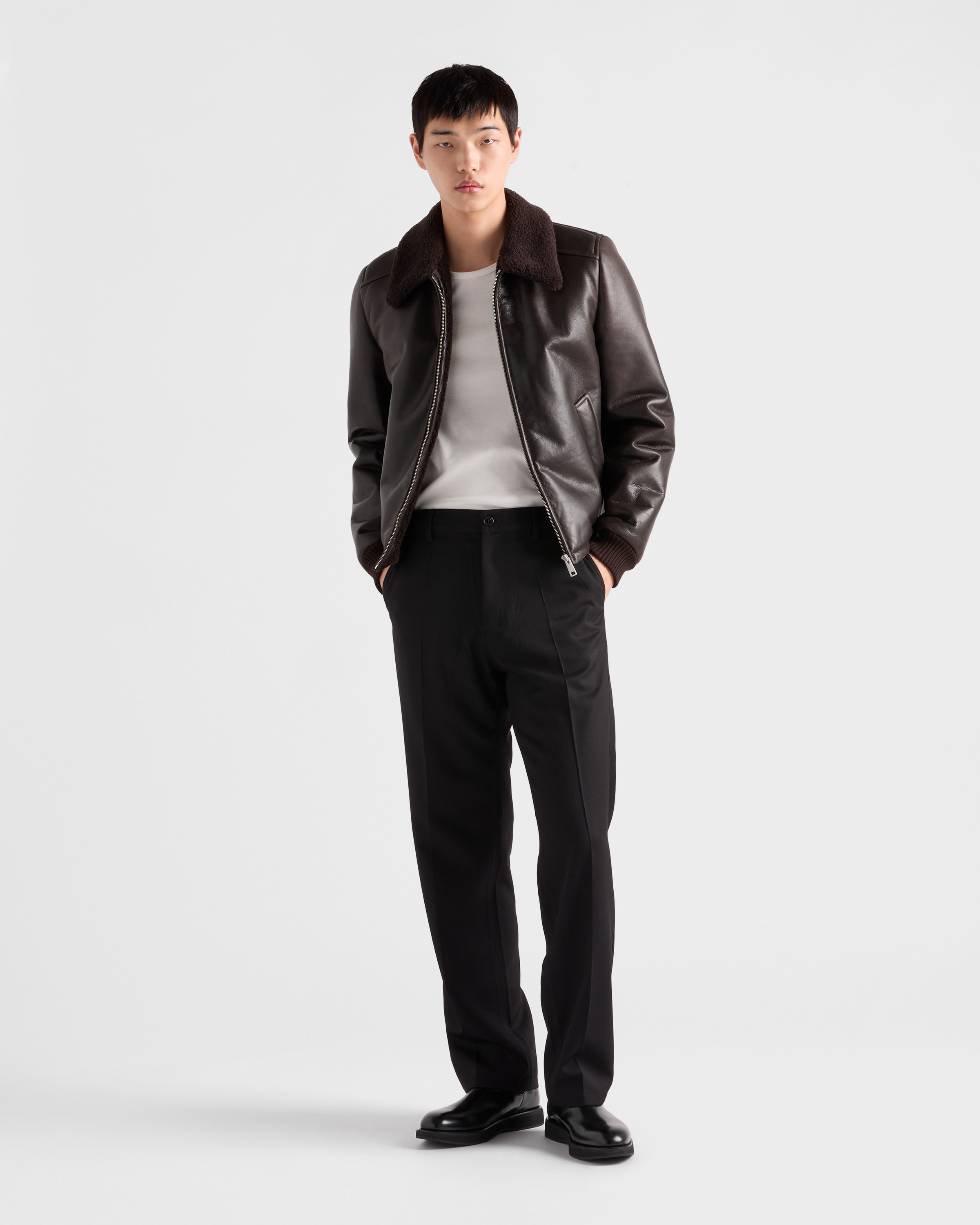 Leather and shearling jacket - 2