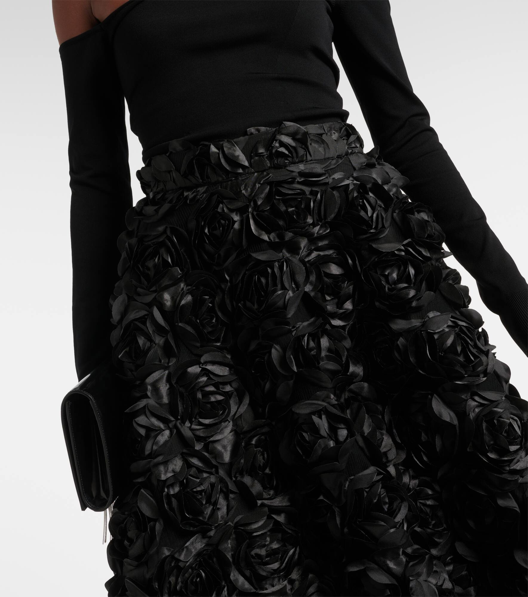 Sun floral-appliqué high-rise maxi skirt - 4