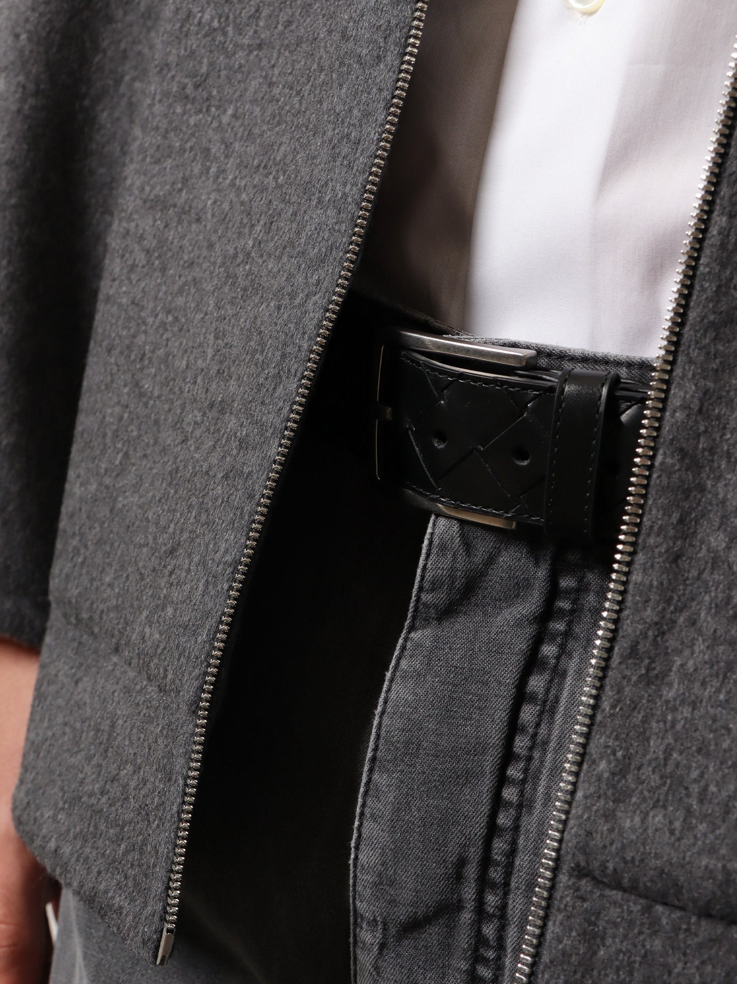 Bottega Veneta Leather Belt With Intrecciato Motif - 2