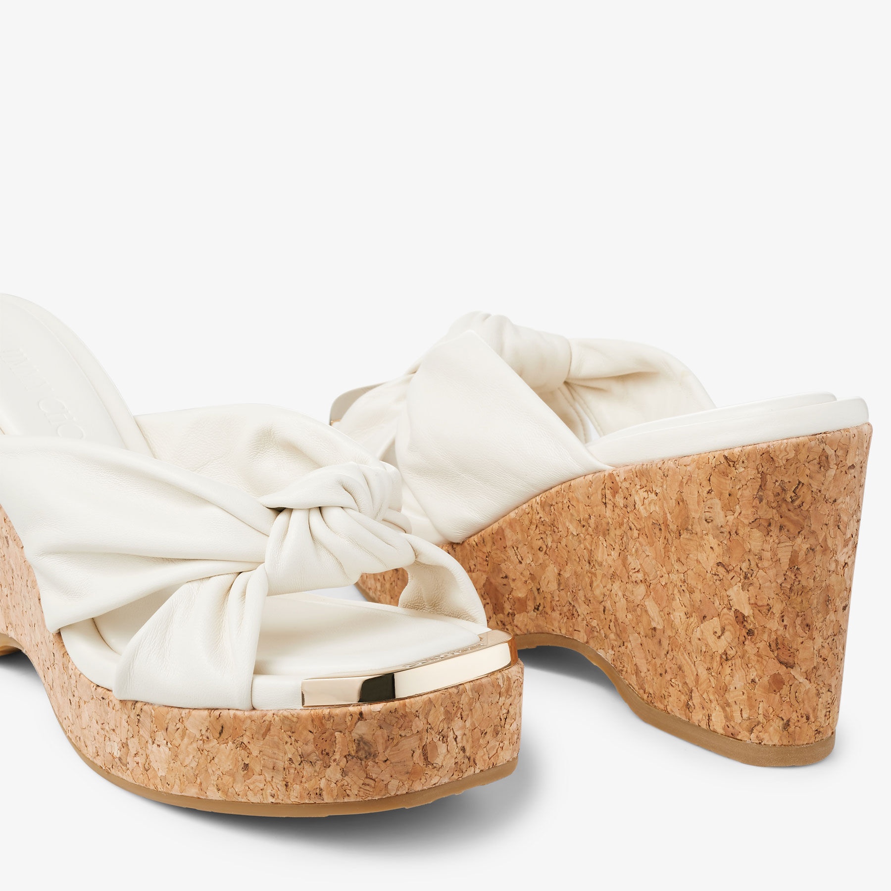 Avenue Wedge 110
Latte Nappa Leather Wedge Mules - 3