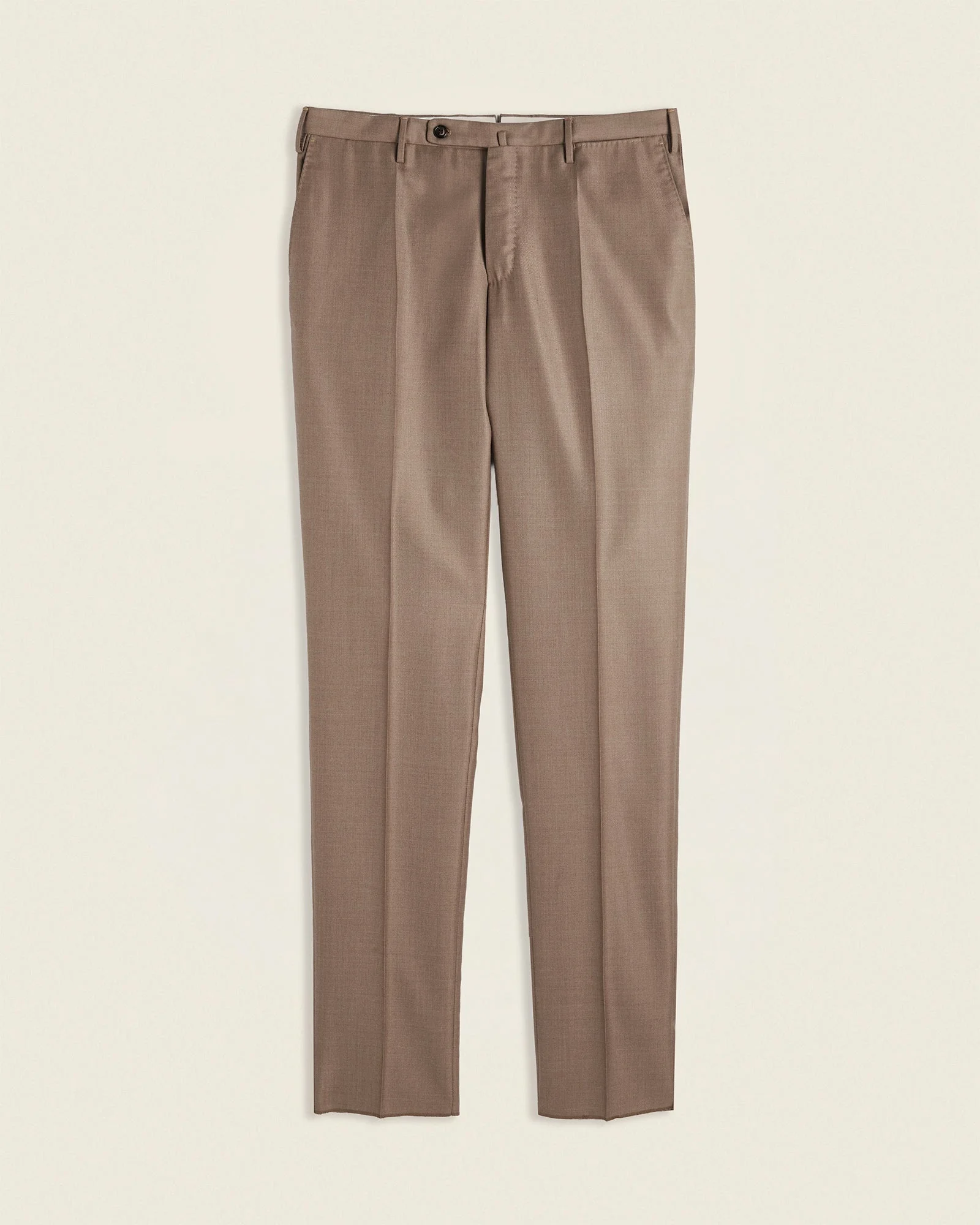 Regular fit wool and silk twill trousers - 1