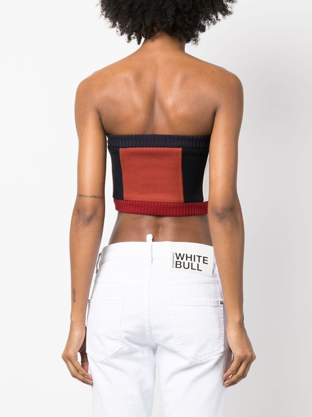 colour-block corset top - 4