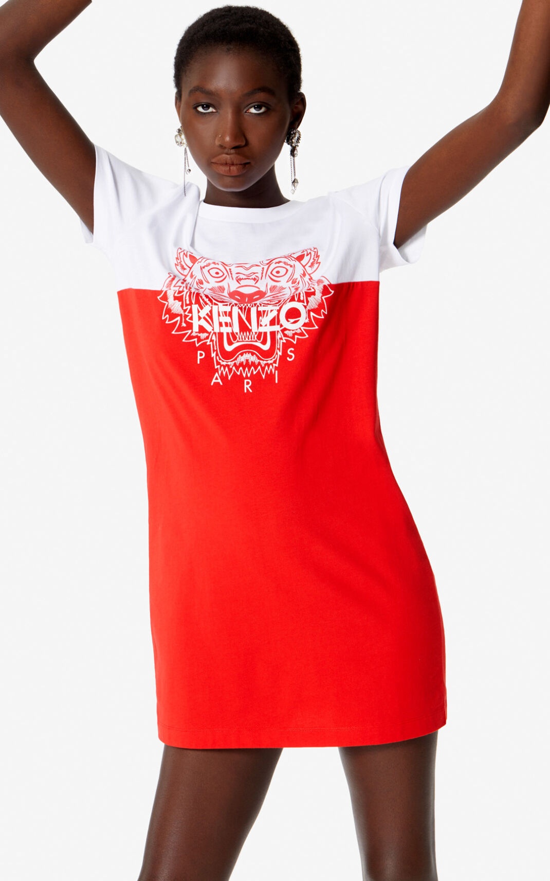 Colorblock Tiger' t-shirt dress - 5