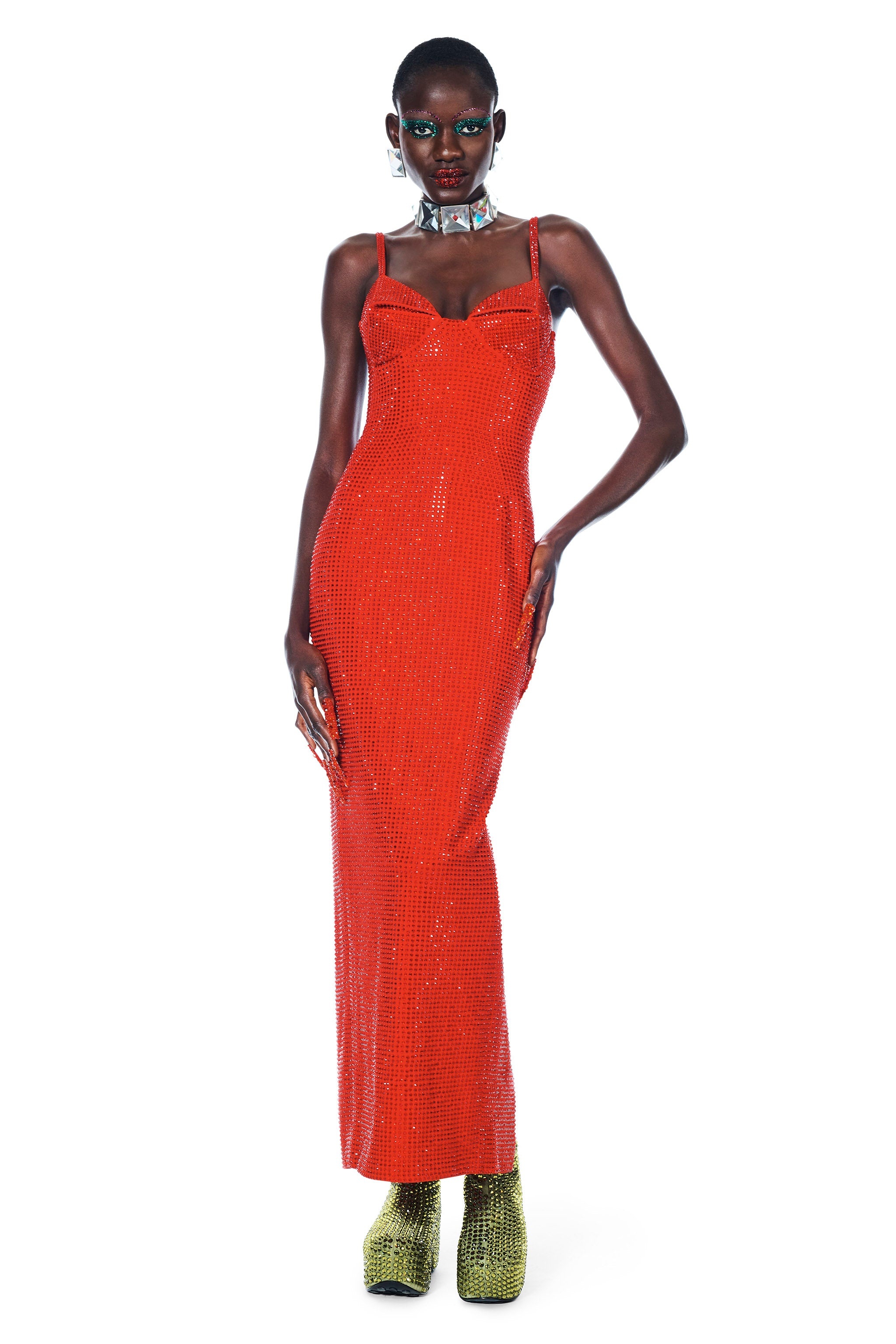 CRYSTAL EMBELLISHED GOWN - 1