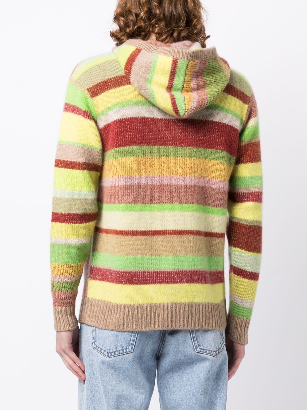 multi-stripe zip-up hoodie - 4