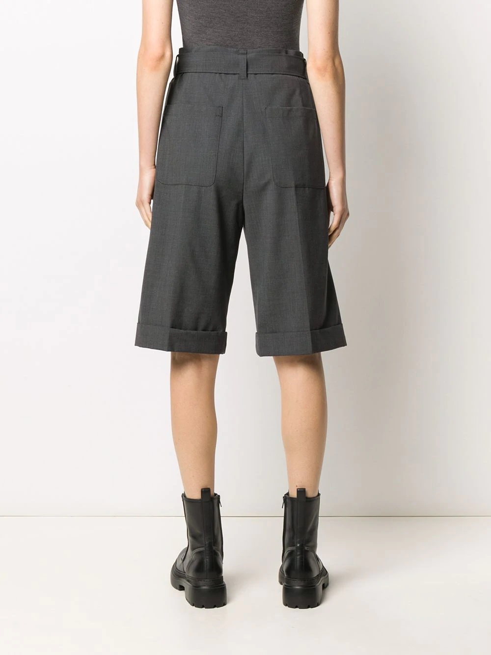 high-rise pleated bermuda shorts - 4