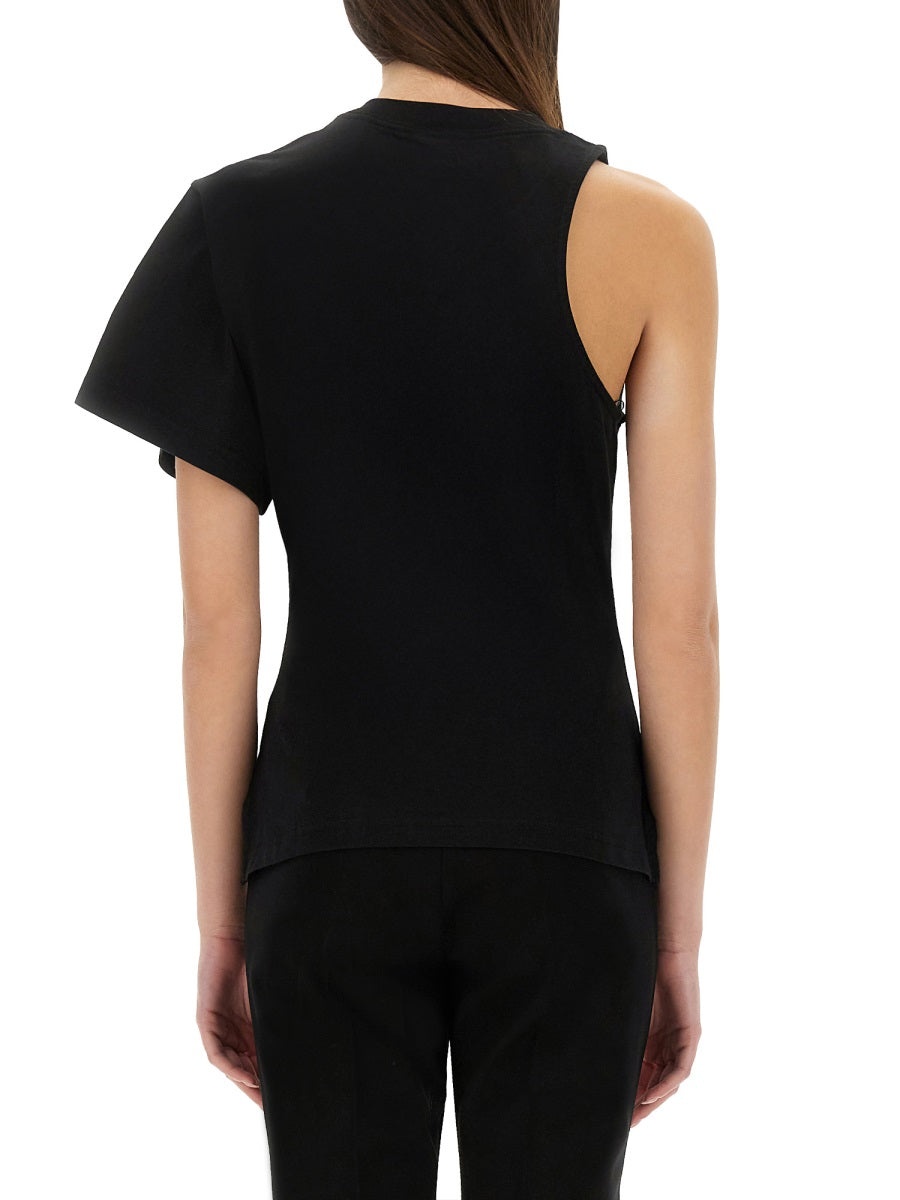 Courreges Women One-Shoulder T-Shirt In Scuba - 3
