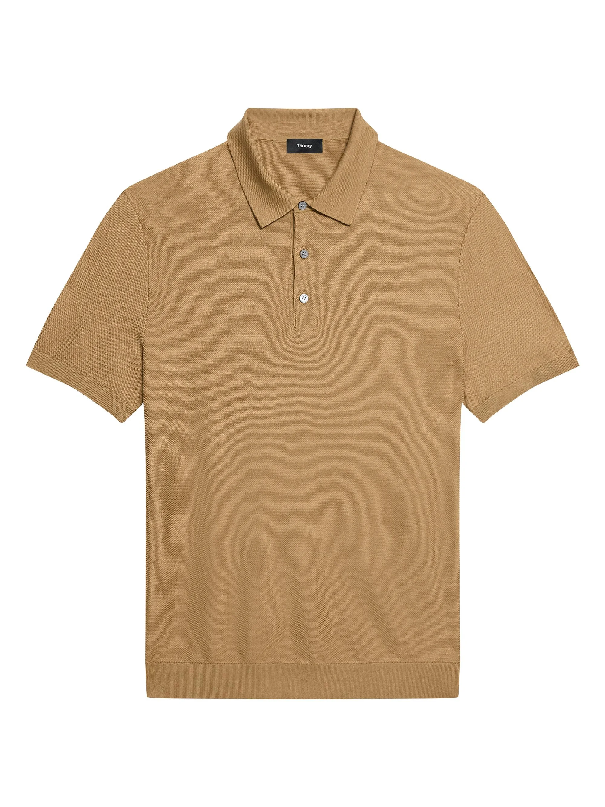 Men's Silk-Cotton Polo Shirt - Fresh Khaki - 1