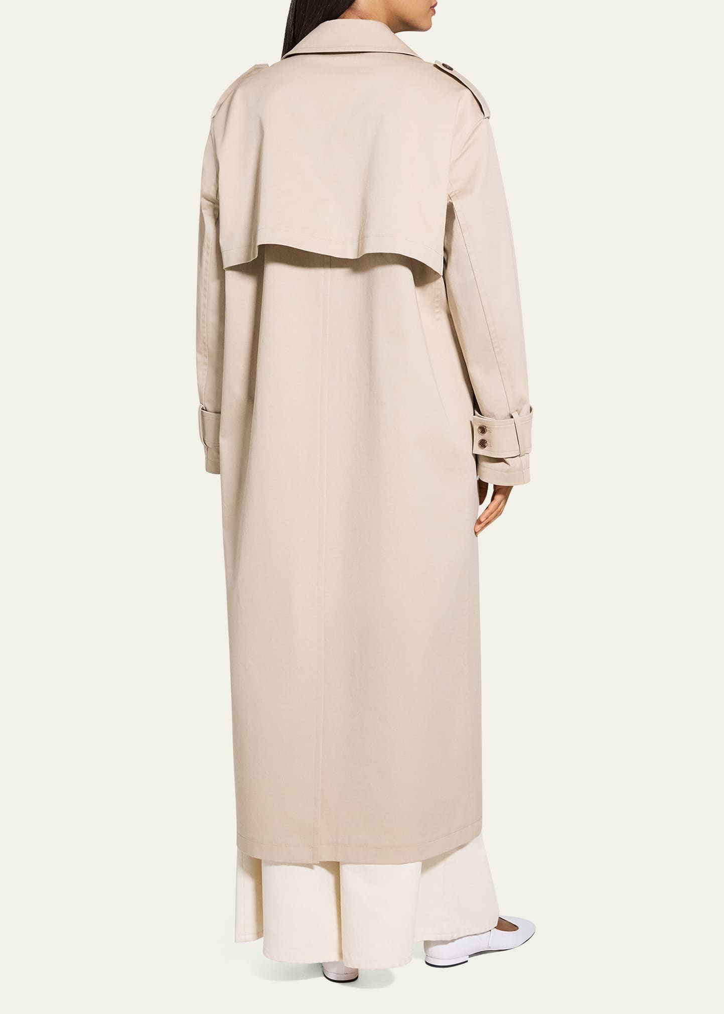 Oversized Double-Breasted Trench Coat - 2