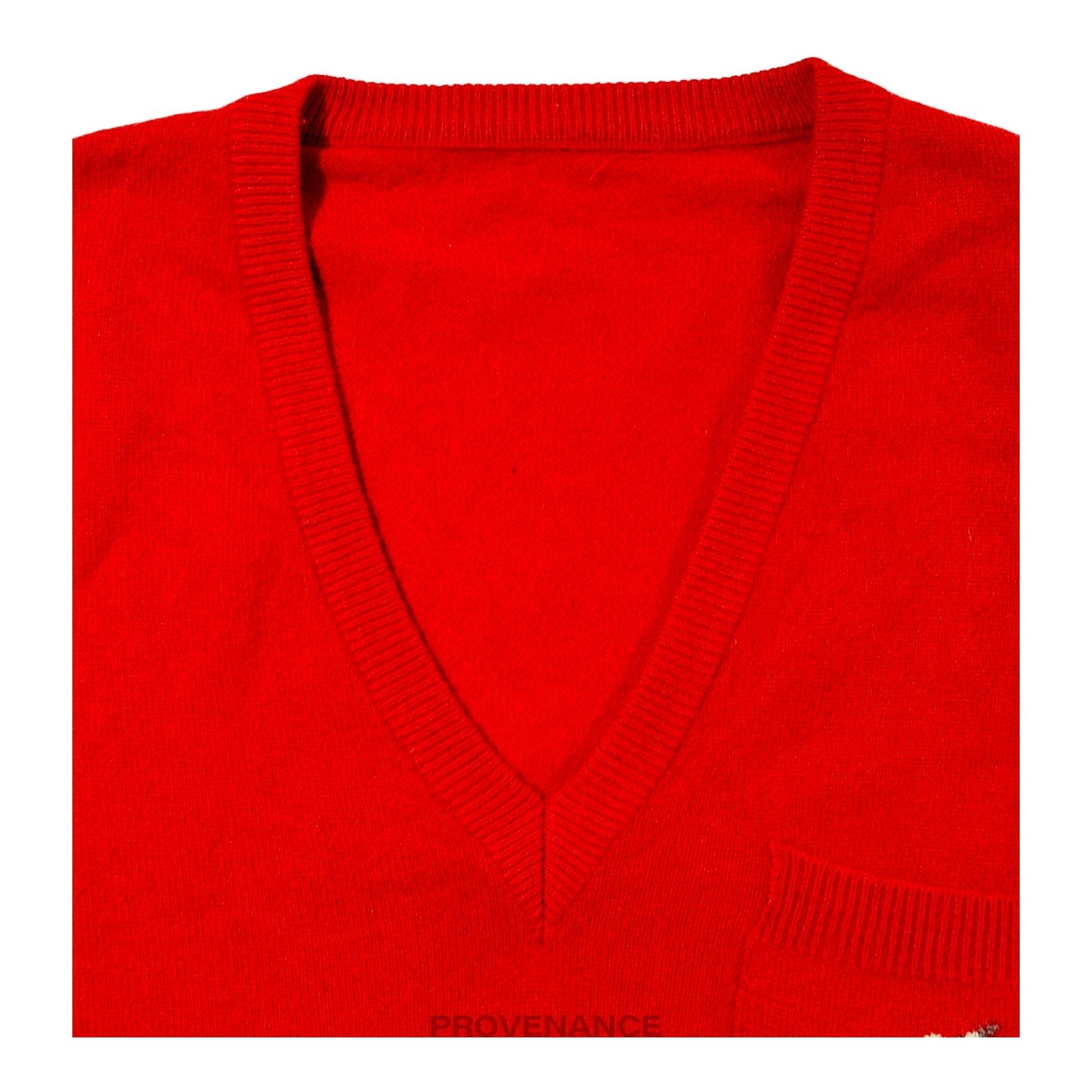 Christian Dior Sports - Christian Dior Golf Logo V Neck Sweater - Fine Wool Red S - 3