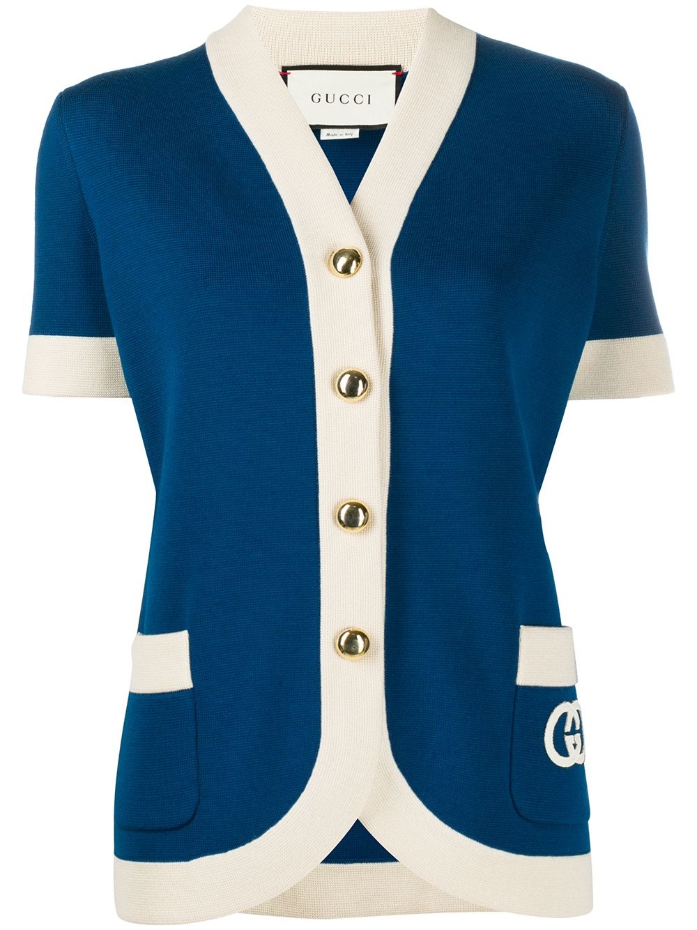 logo patch cardigan - 1