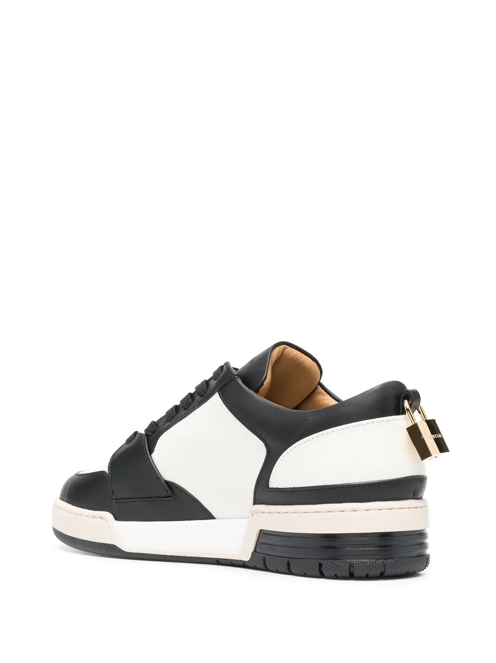 colour-block leather sneakers - 3