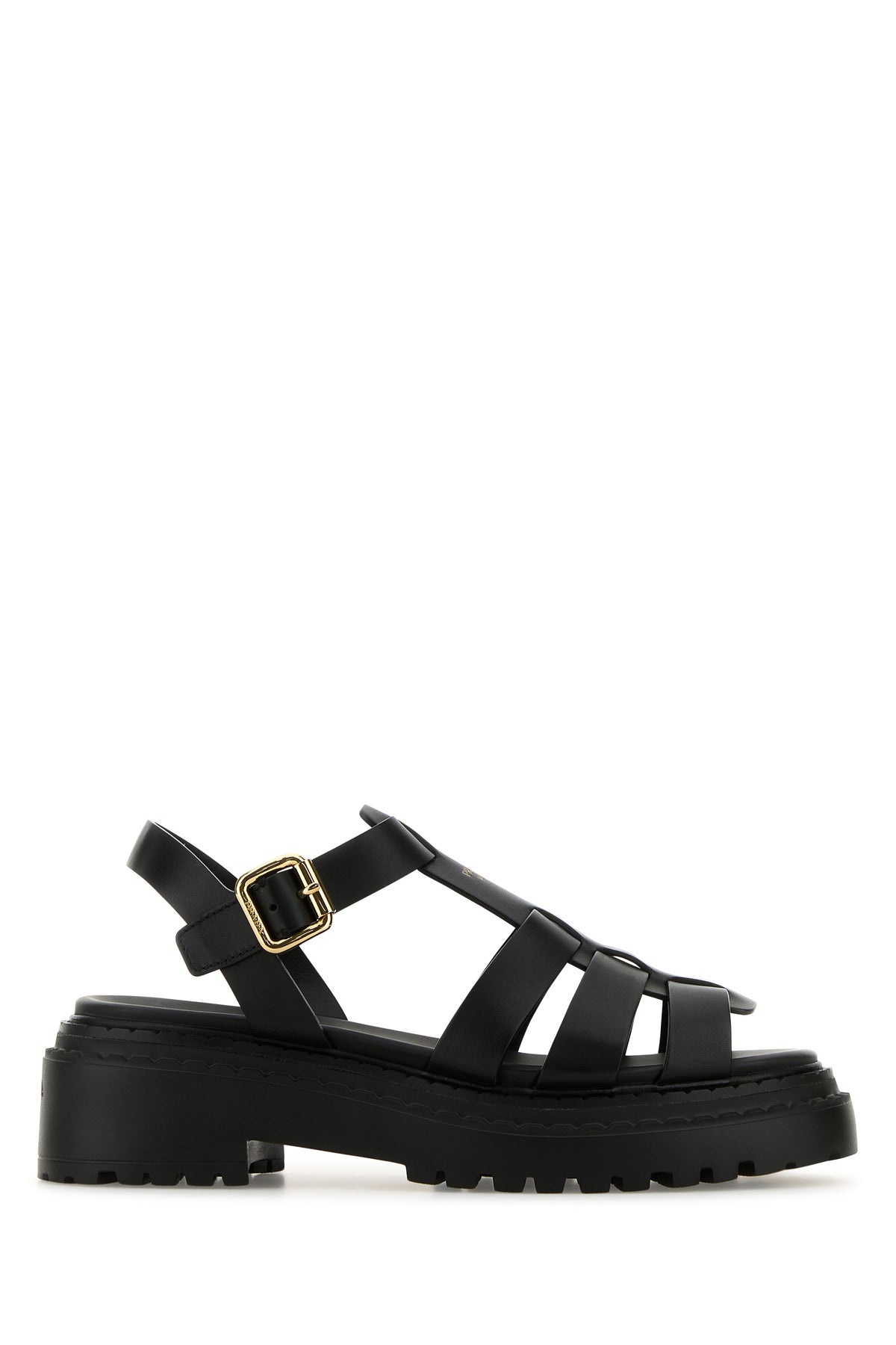Prada Women Black Leather Sandals - 1