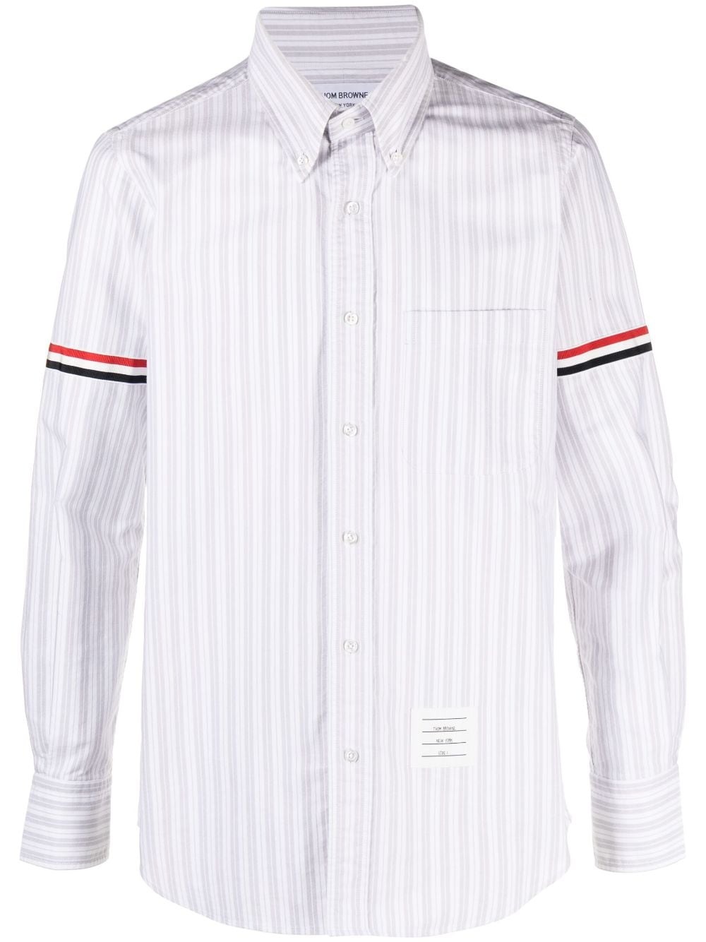 grosgrain-band striped Oxford shirt - 1