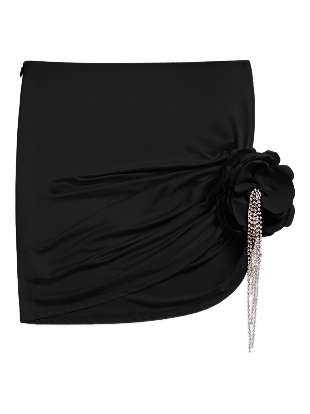 crystal-embellished draped mini skirt - 1