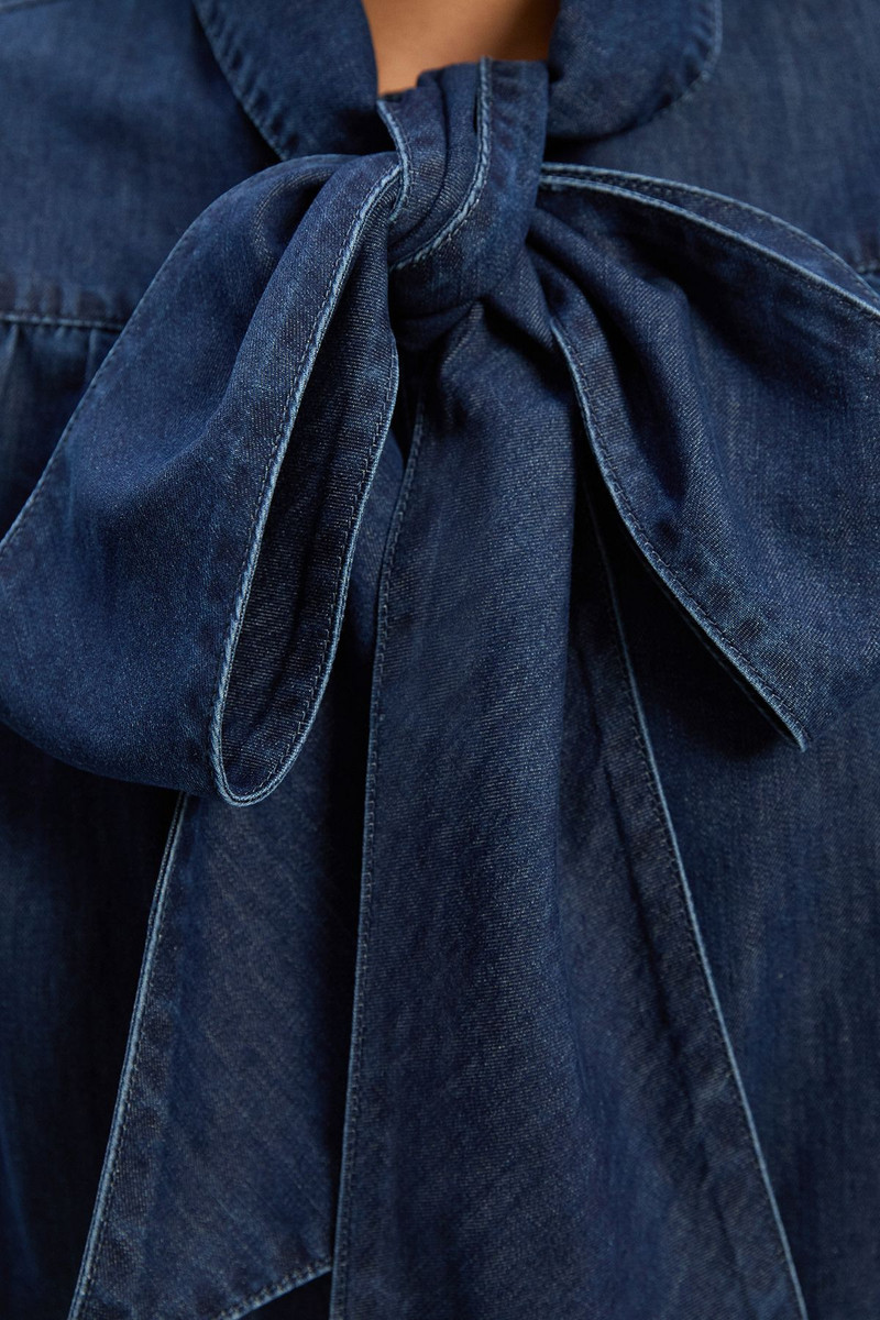 Denim Pussybow Blouse 3