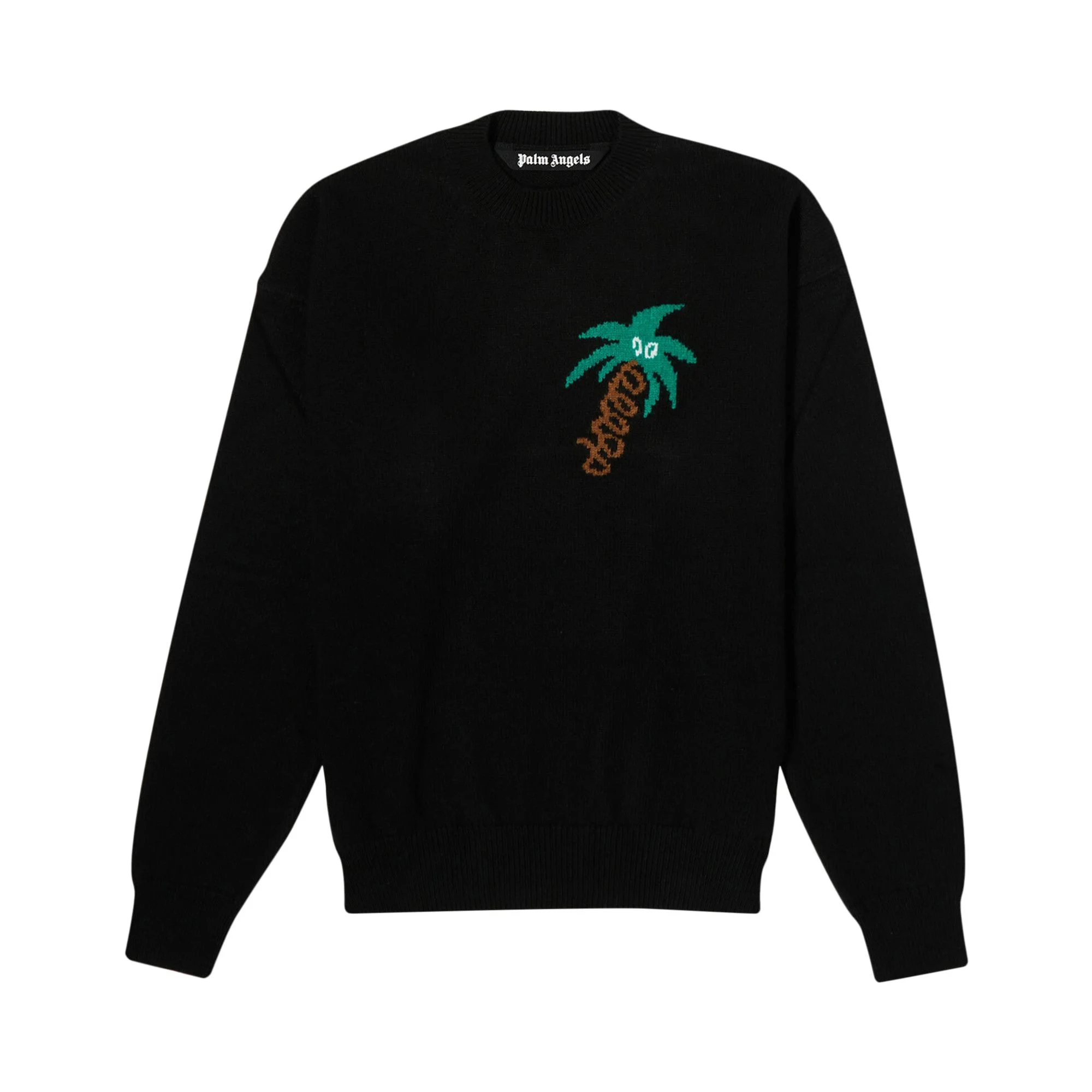 Palm Angels Sketchy Intarsia Sweater 'Black/Green' - 1