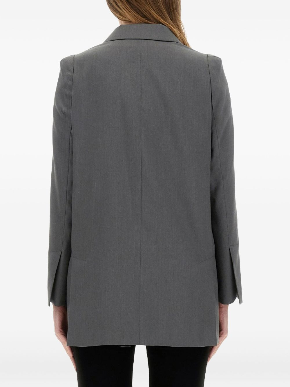 padded-shoulder blazer - 2