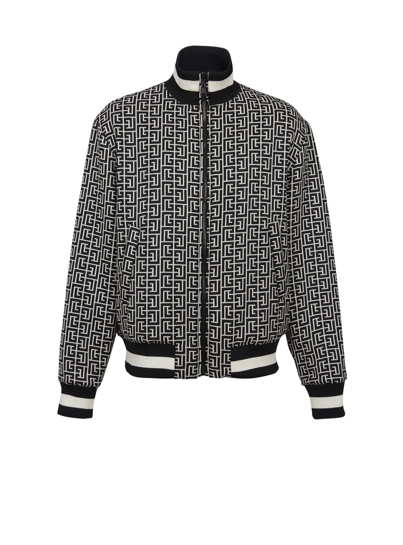 Reversible monogrammed bomber jacket 1