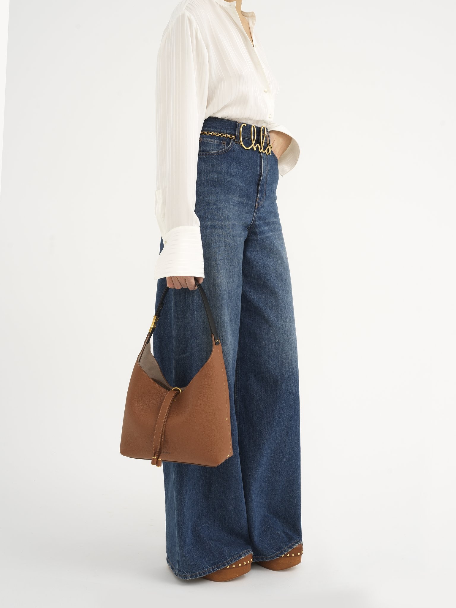 SMALL MARCIE HOBO BAG IN GRAINED LEATHER - 7