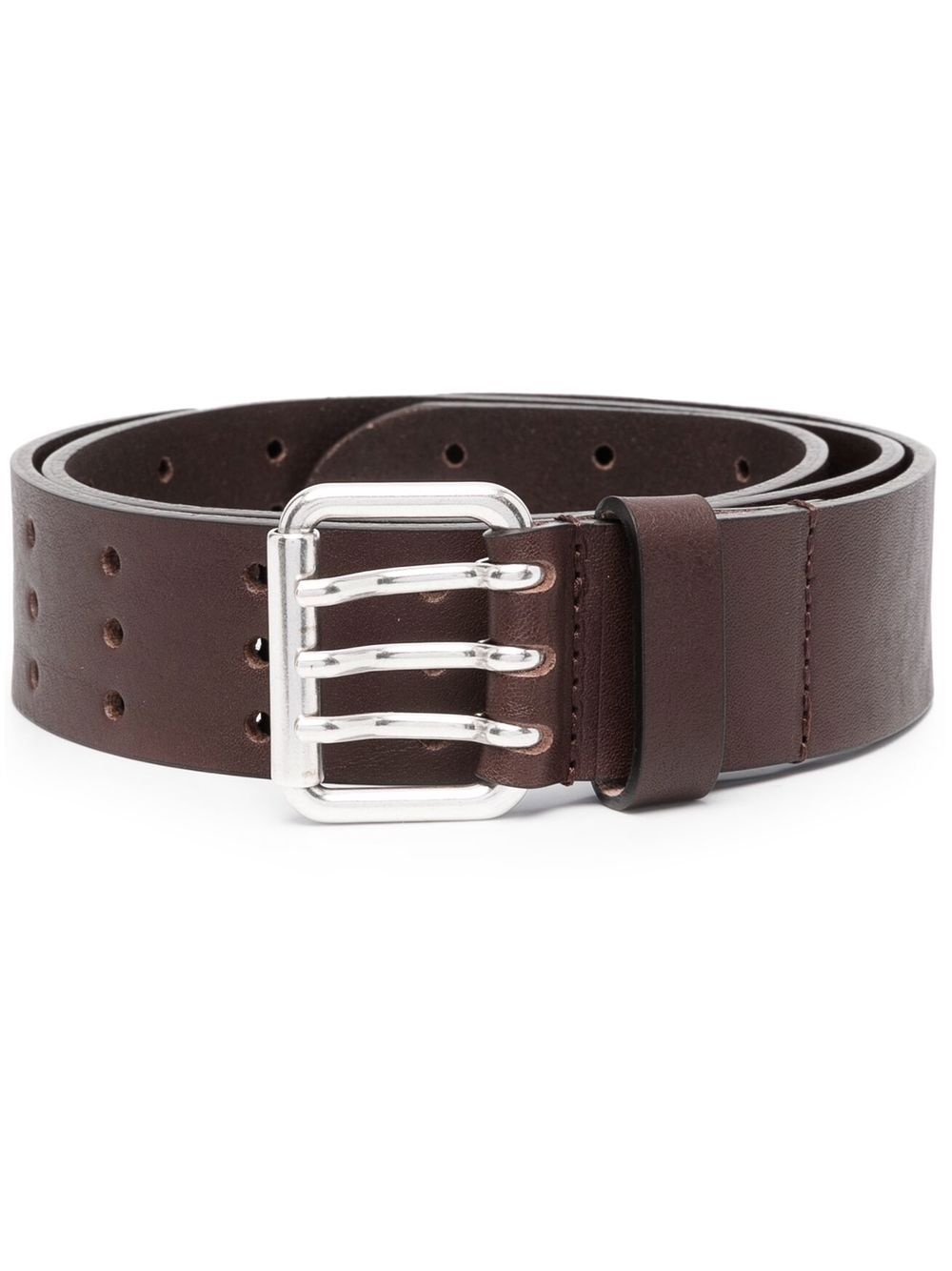 punched triple-prong buckle belt - 1