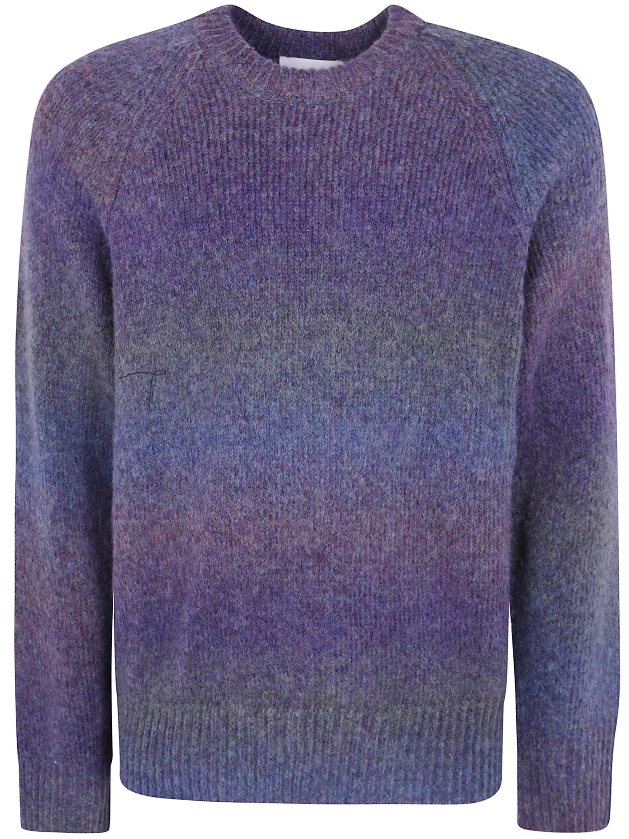 Gradient Round Neck Knit Sweater - 1