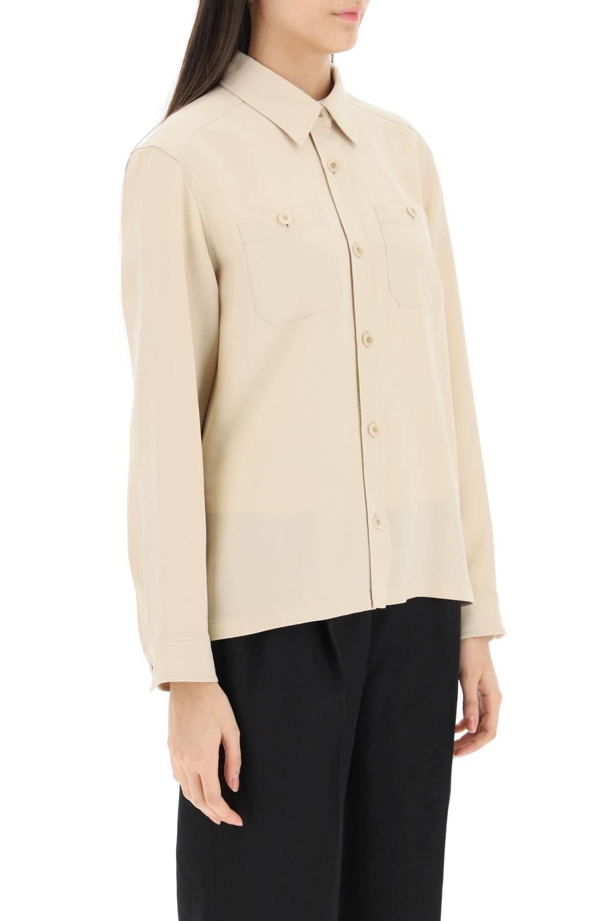 'CHLOE' WOOL AND VISCOSE OVERSHIRT - 3