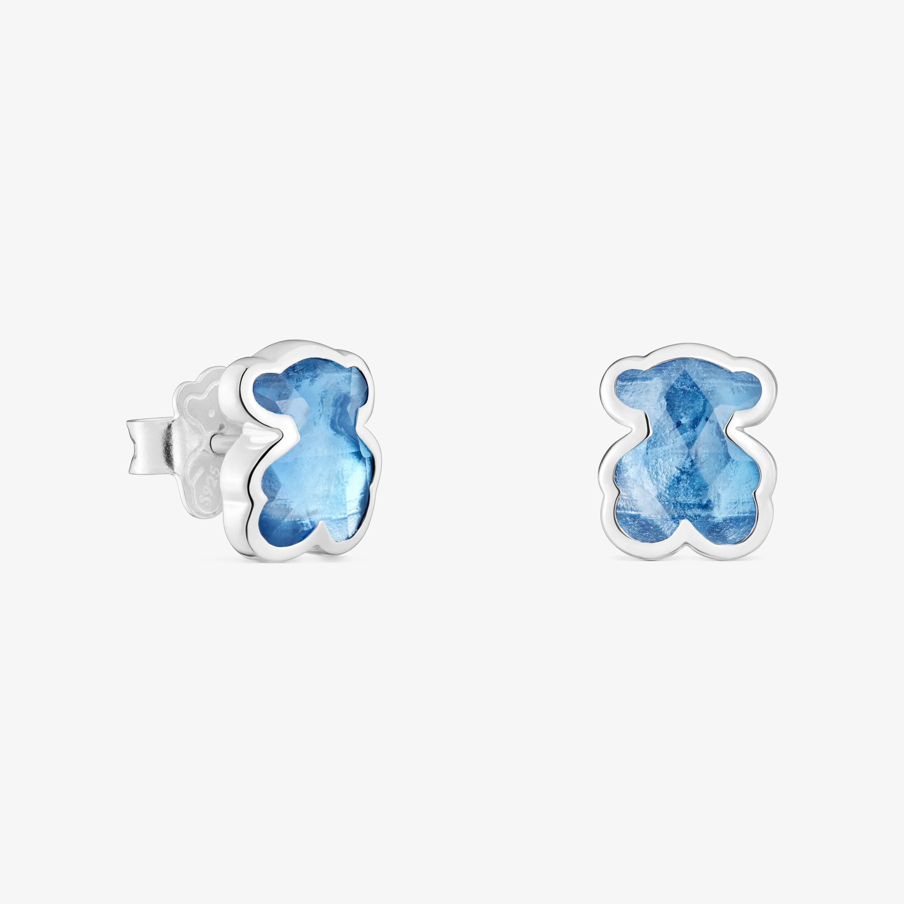 Silver Earrings with laboratory-grown blue spinel Icon Color LGG - 1